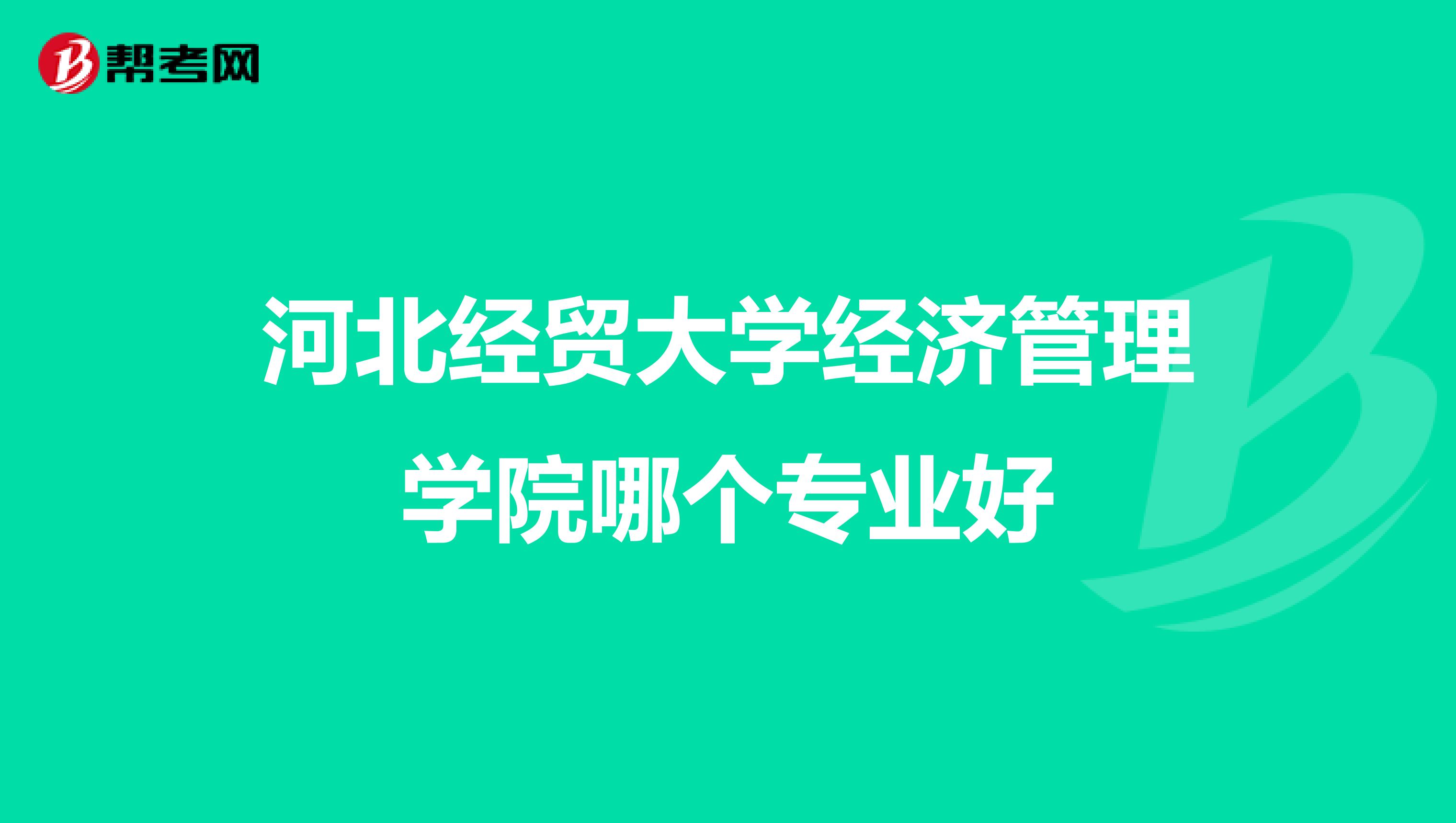 河北经贸大学经济管理学院哪个专业好