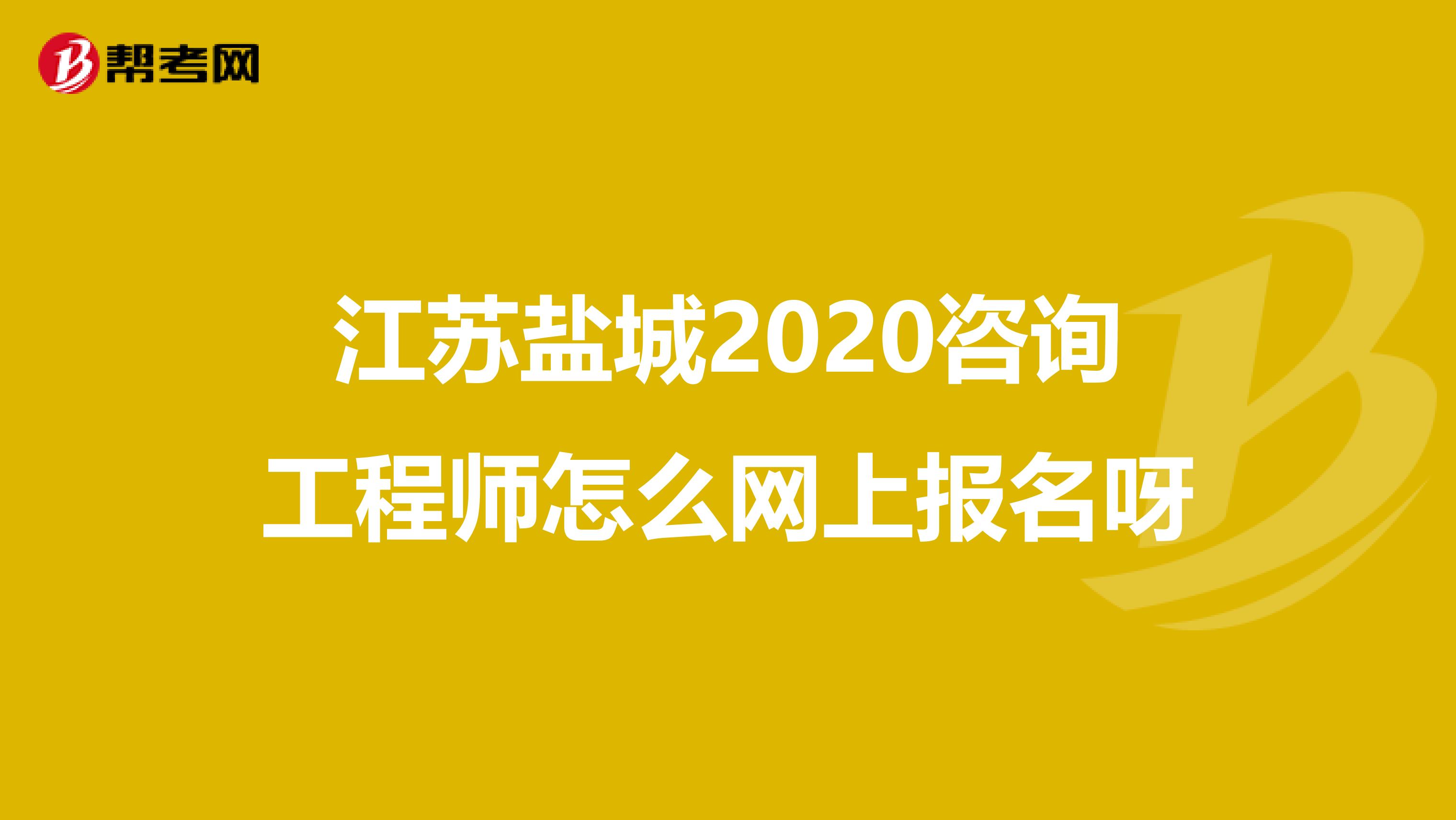 江苏盐城2020咨询工程师怎么网上报名呀