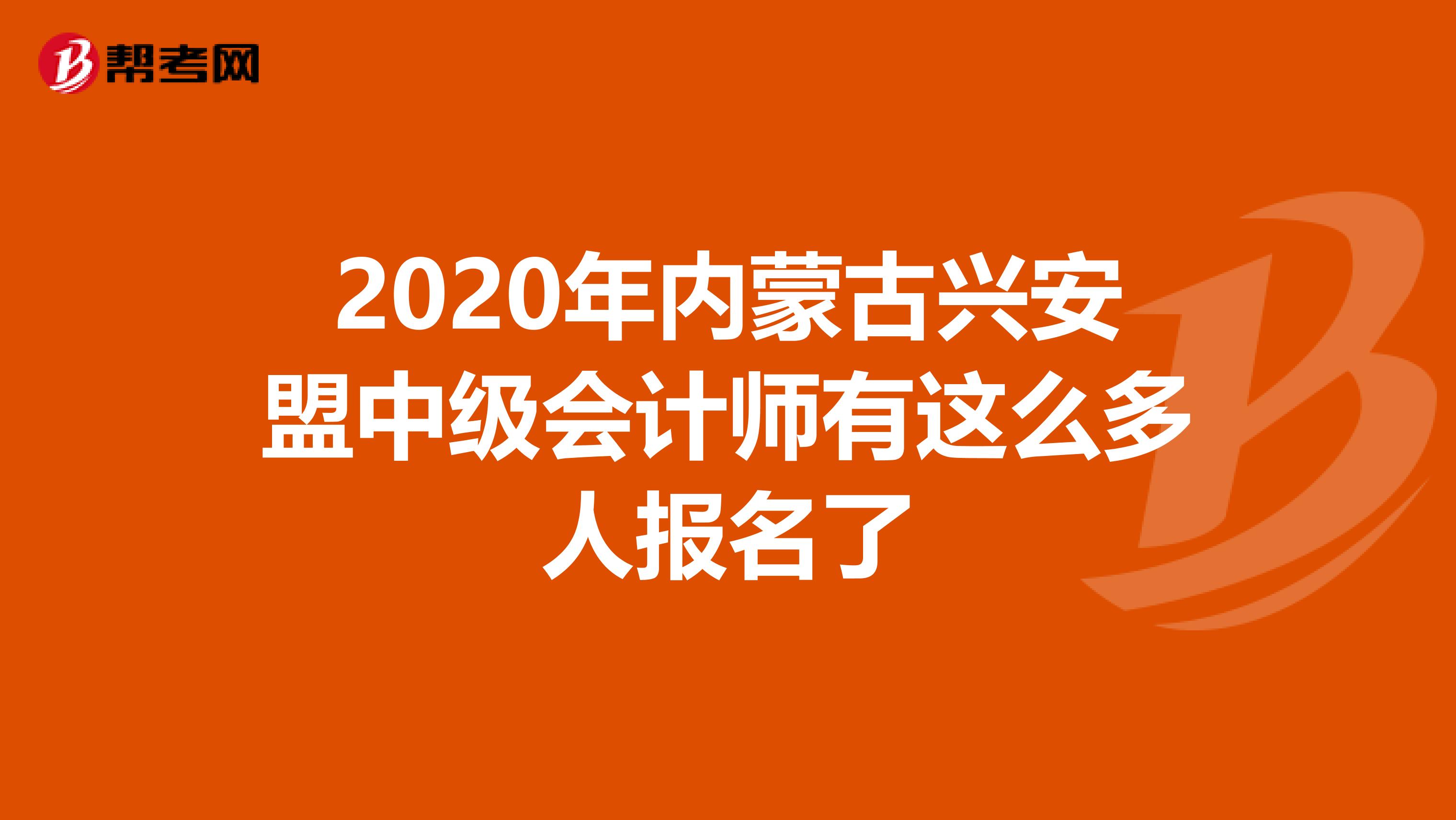 2020年内蒙古兴安盟中级会计师有这么多人报名了