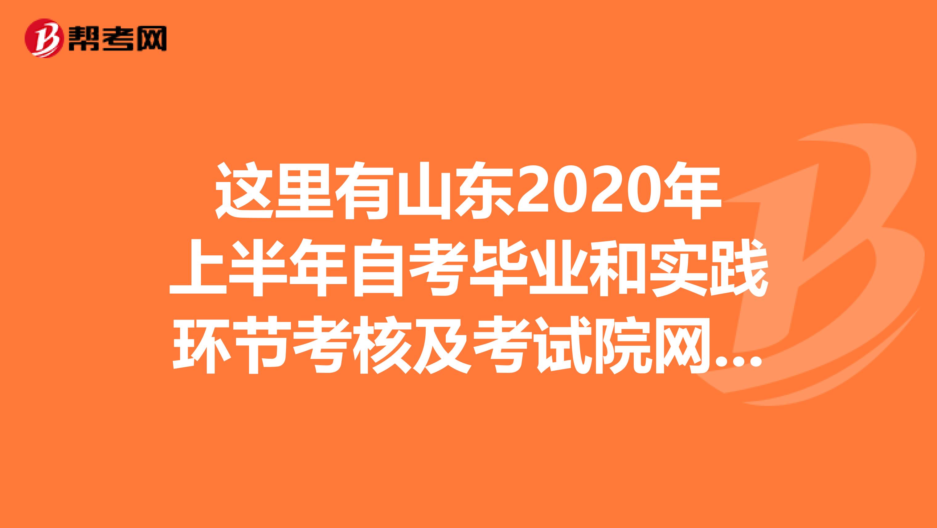 这里有山东2020年上半年自考毕业和实践环节考核及考试院网站！