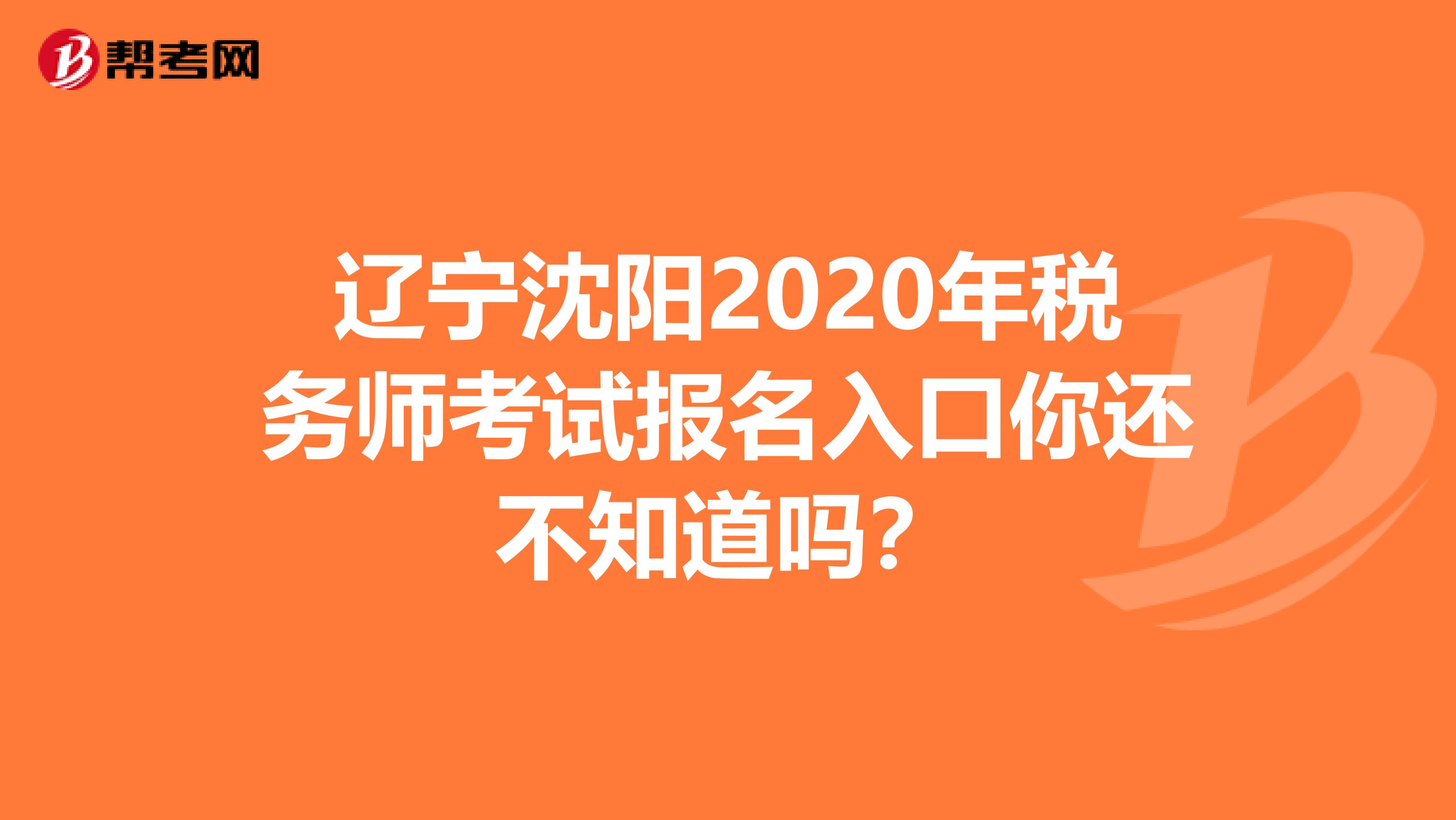 辽宁沈阳2020年税务师考试报名入口你还不知道吗？