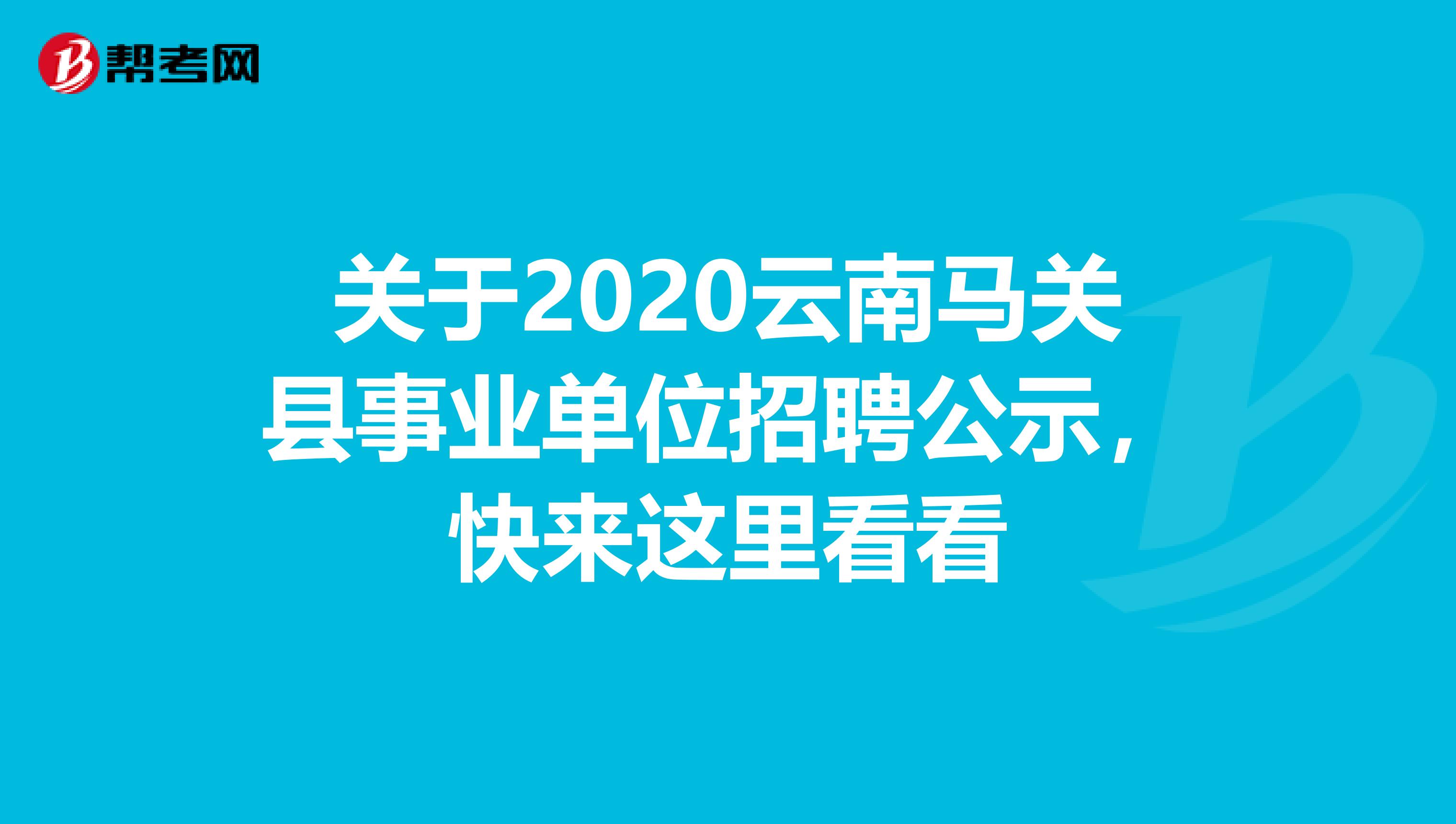 关于2020云南马关县事业单位招聘公示，快来这里看看