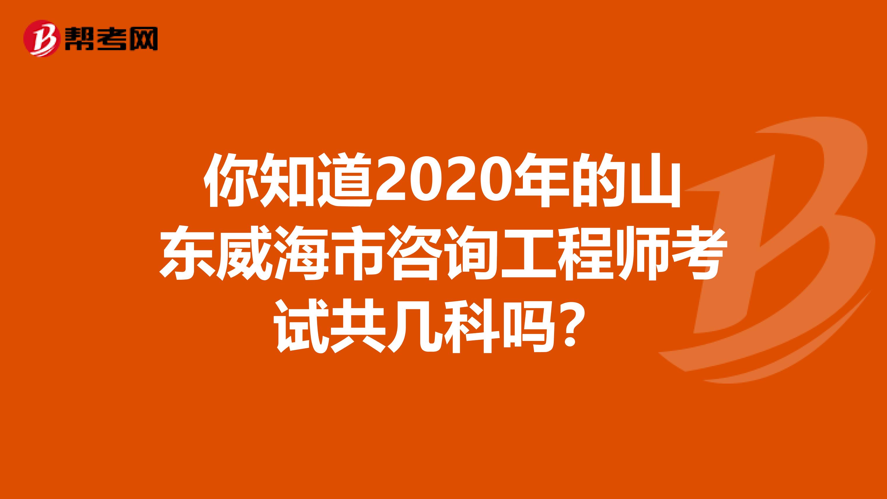 你知道2020年的山东威海市咨询工程师考试共几科吗？