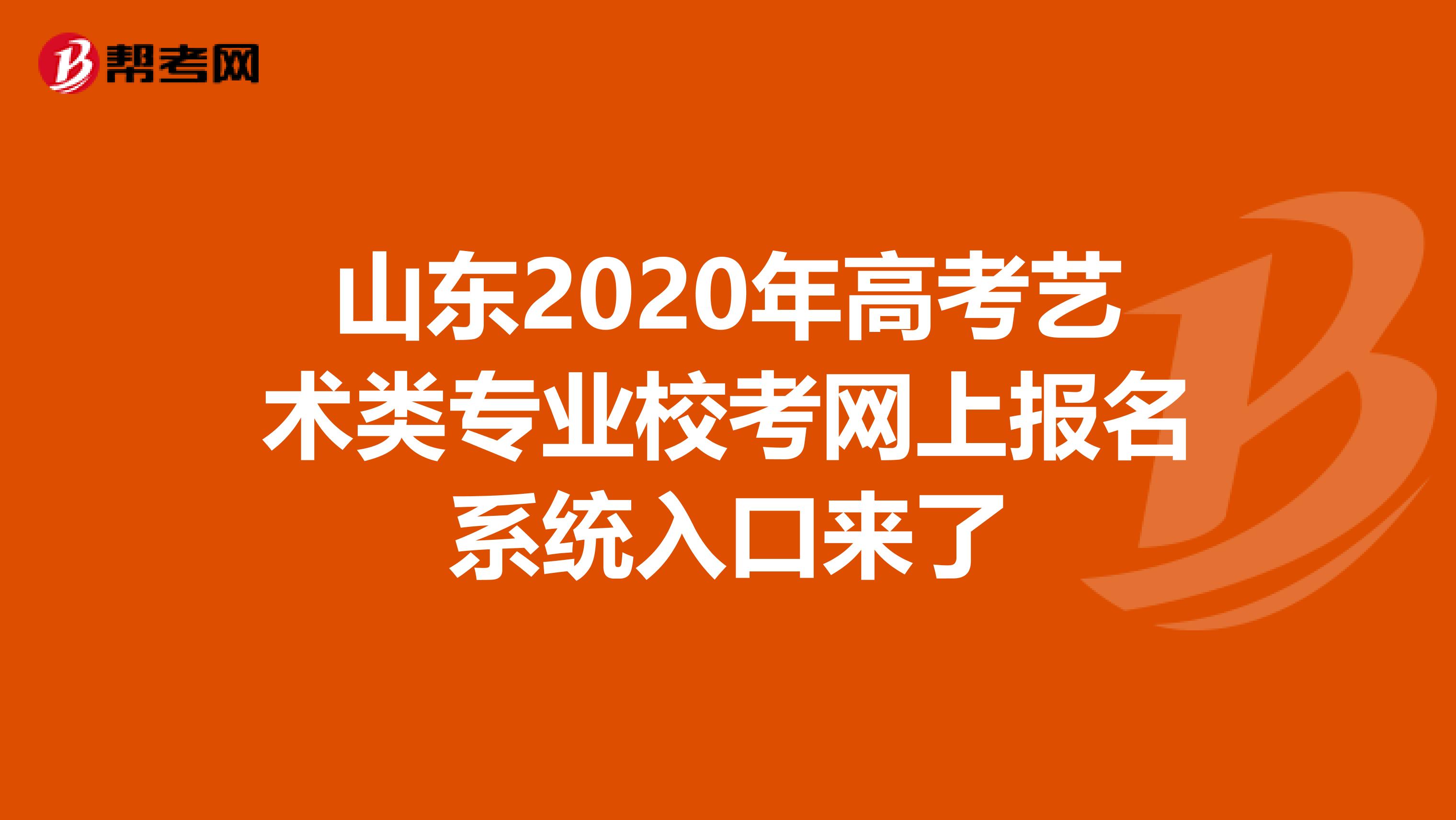 山东2020年高考艺术类专业校考网上报名系统入口来了