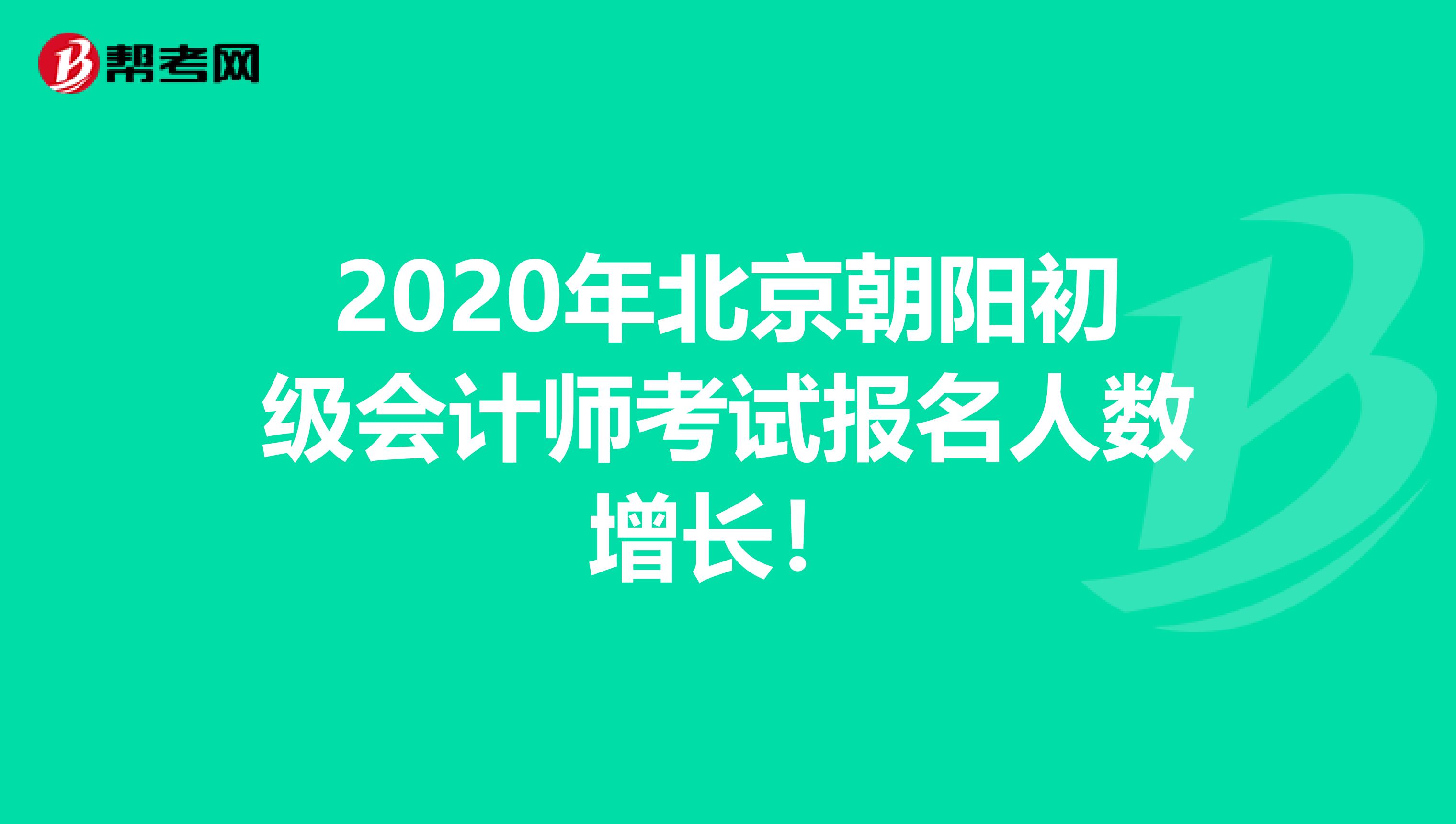 2020年北京朝陽初級會計師考試報名人數增長！