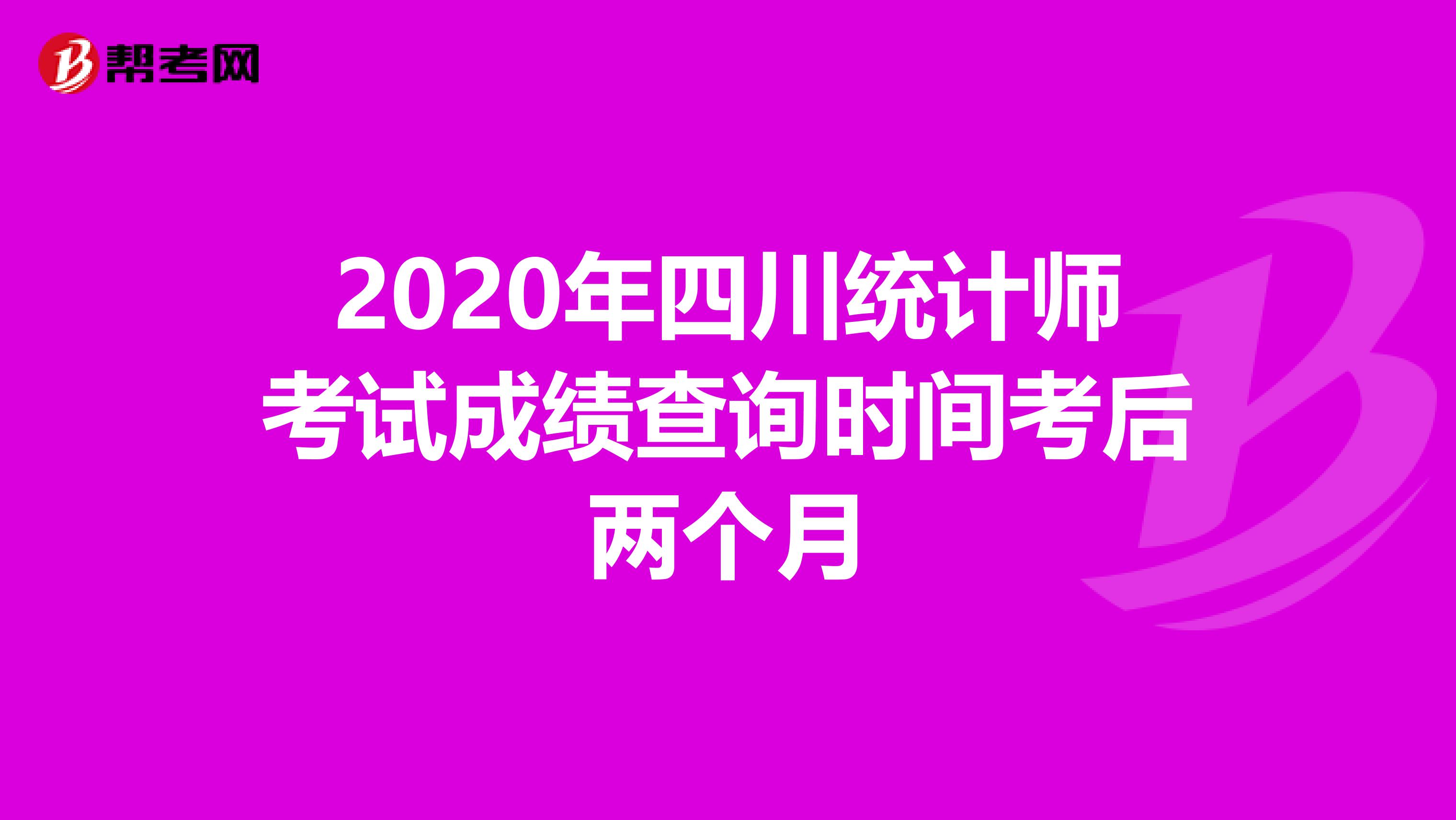 2020年四川统计师考试成绩查询时间考后两个月