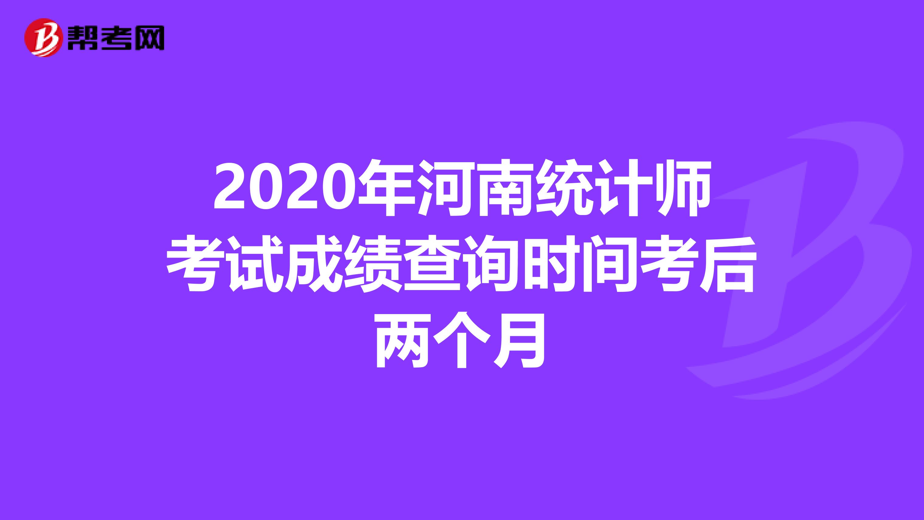 2020年河南统计师考试成绩查询时间考后两个月