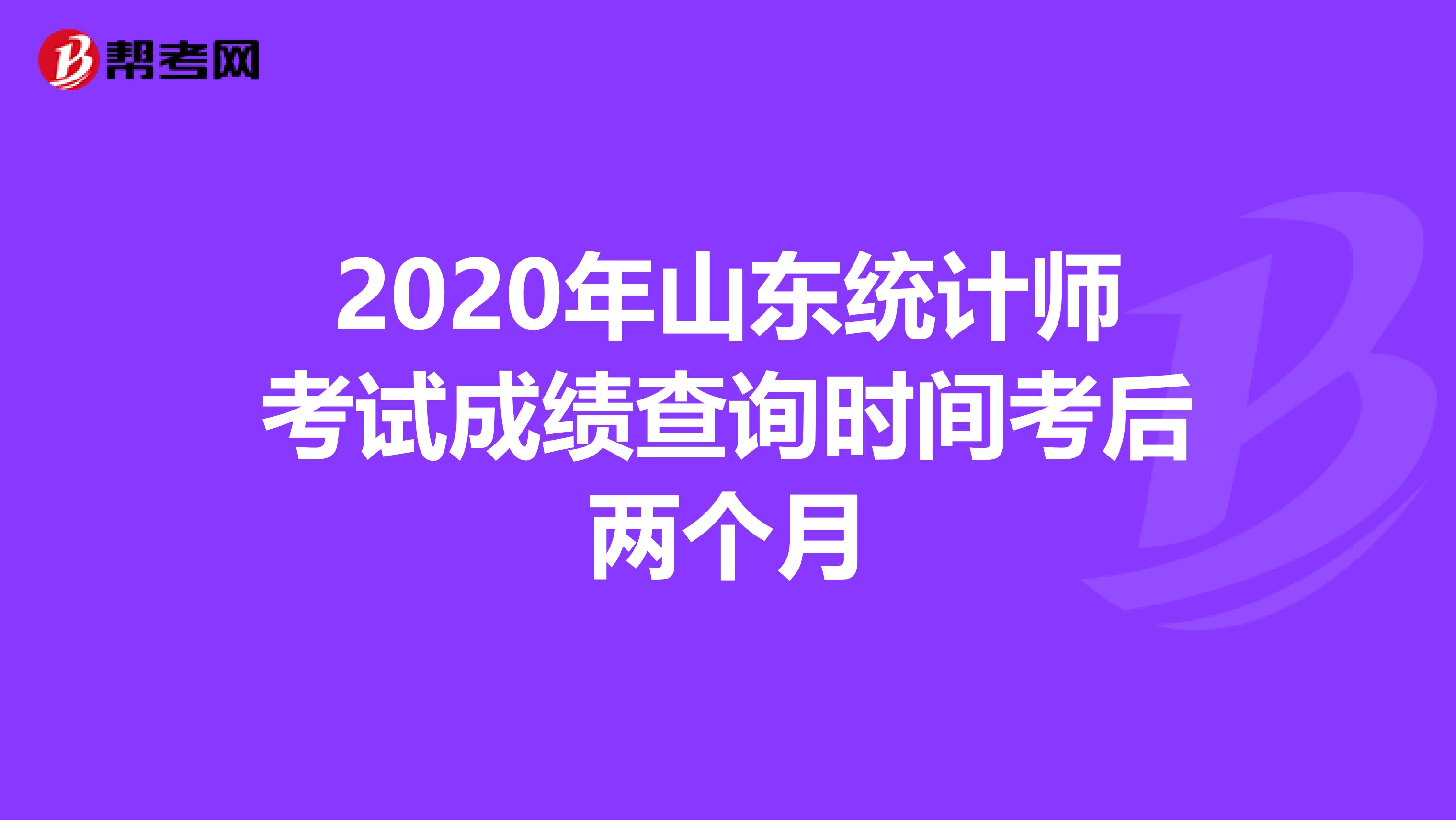 2020年山东统计师考试成绩查询时间考后两个月