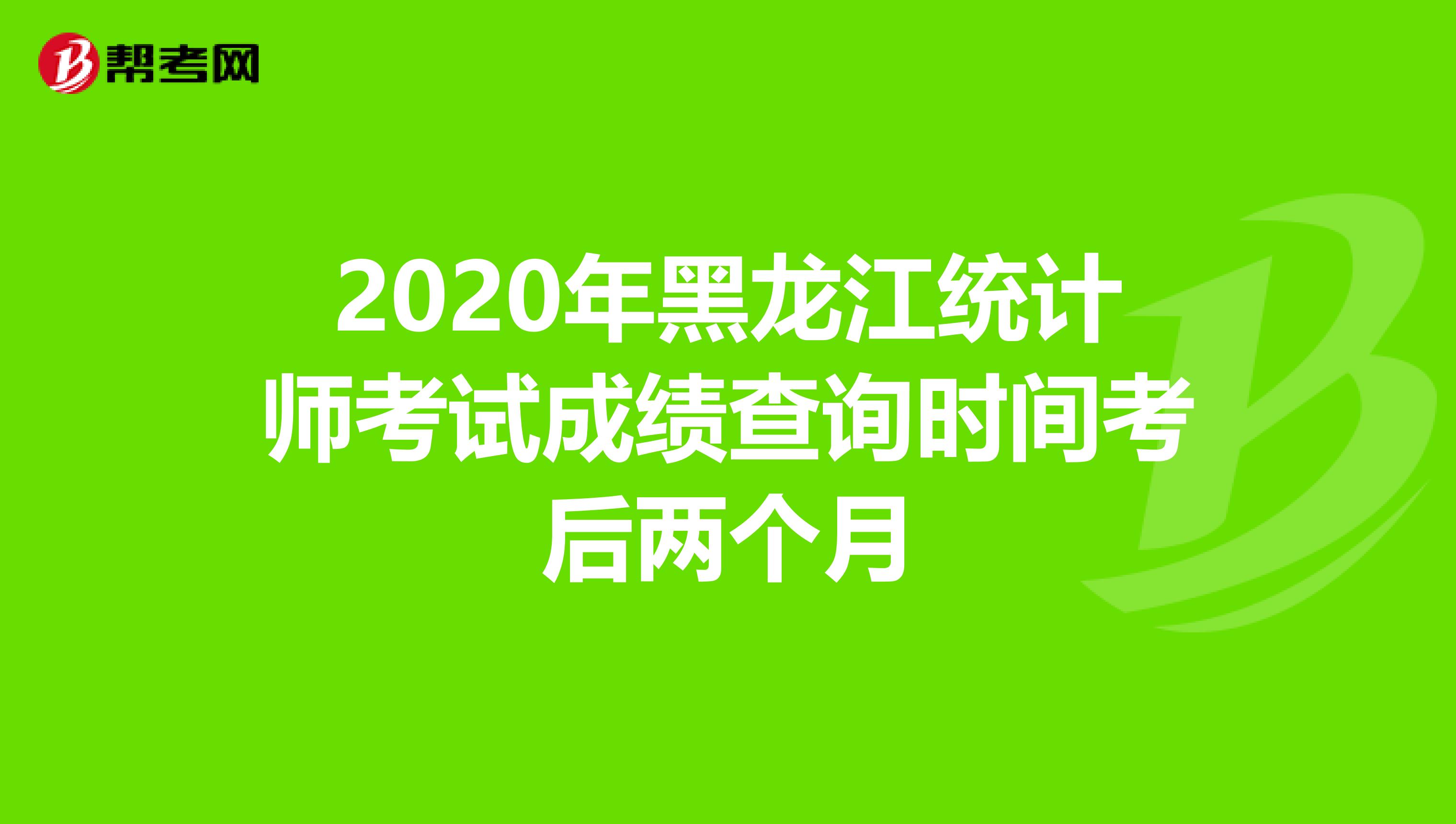 2020年黑龙江统计师考试成绩查询时间考后两个月