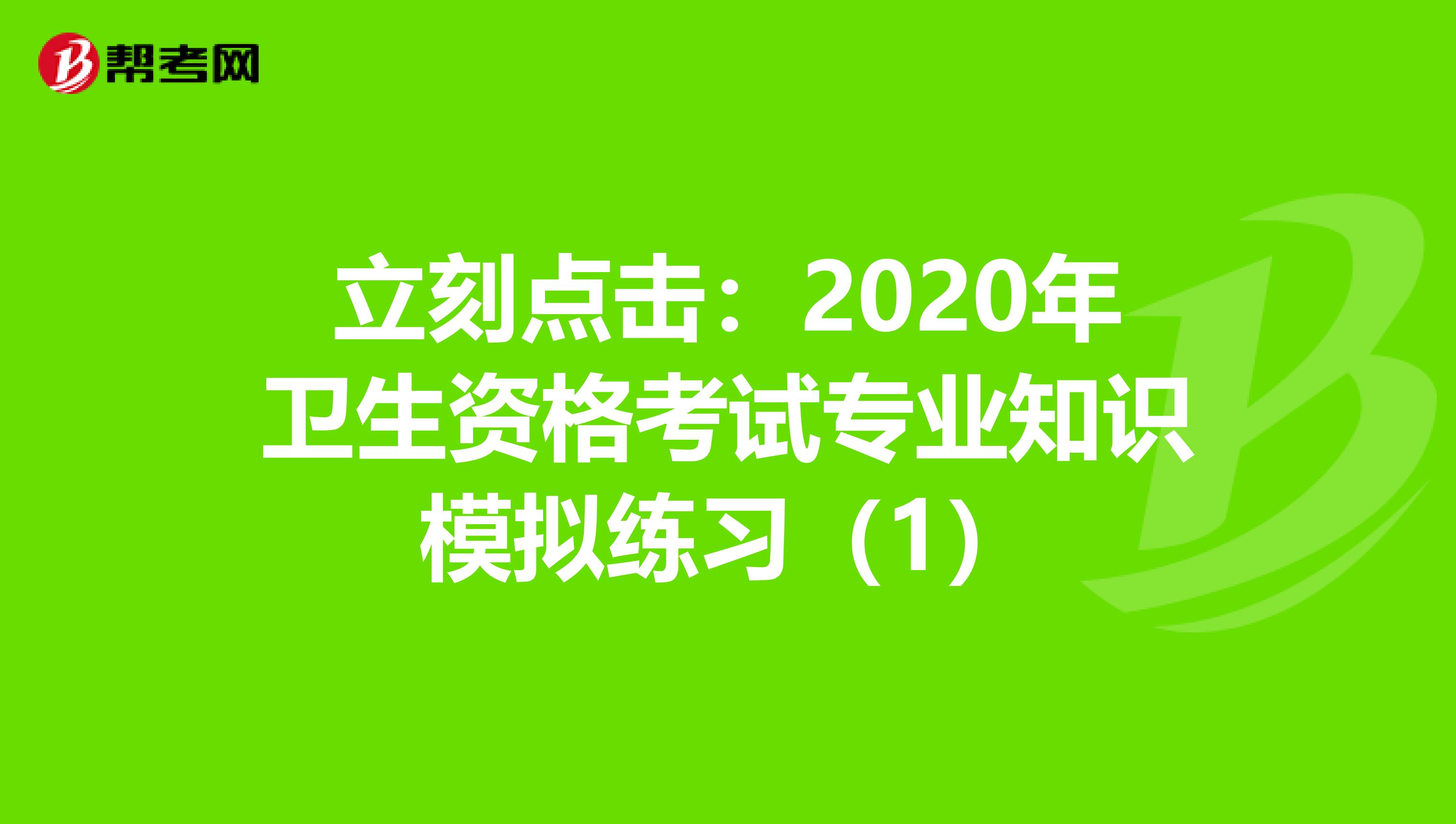 立刻点击：2020年卫生资格考试专业知识模拟练习（1）