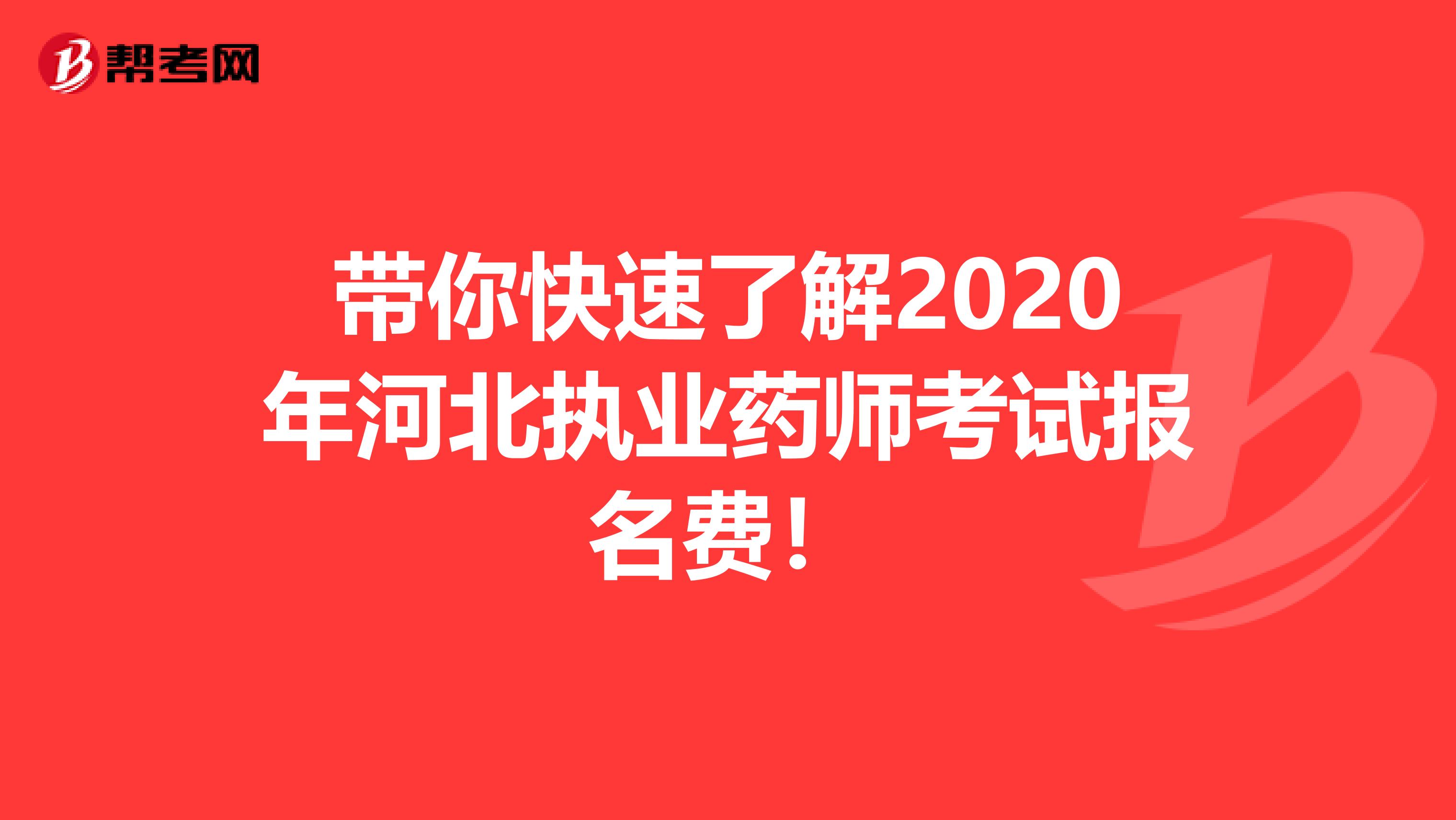 带你快速了解2020年河北执业药师考试报名费！