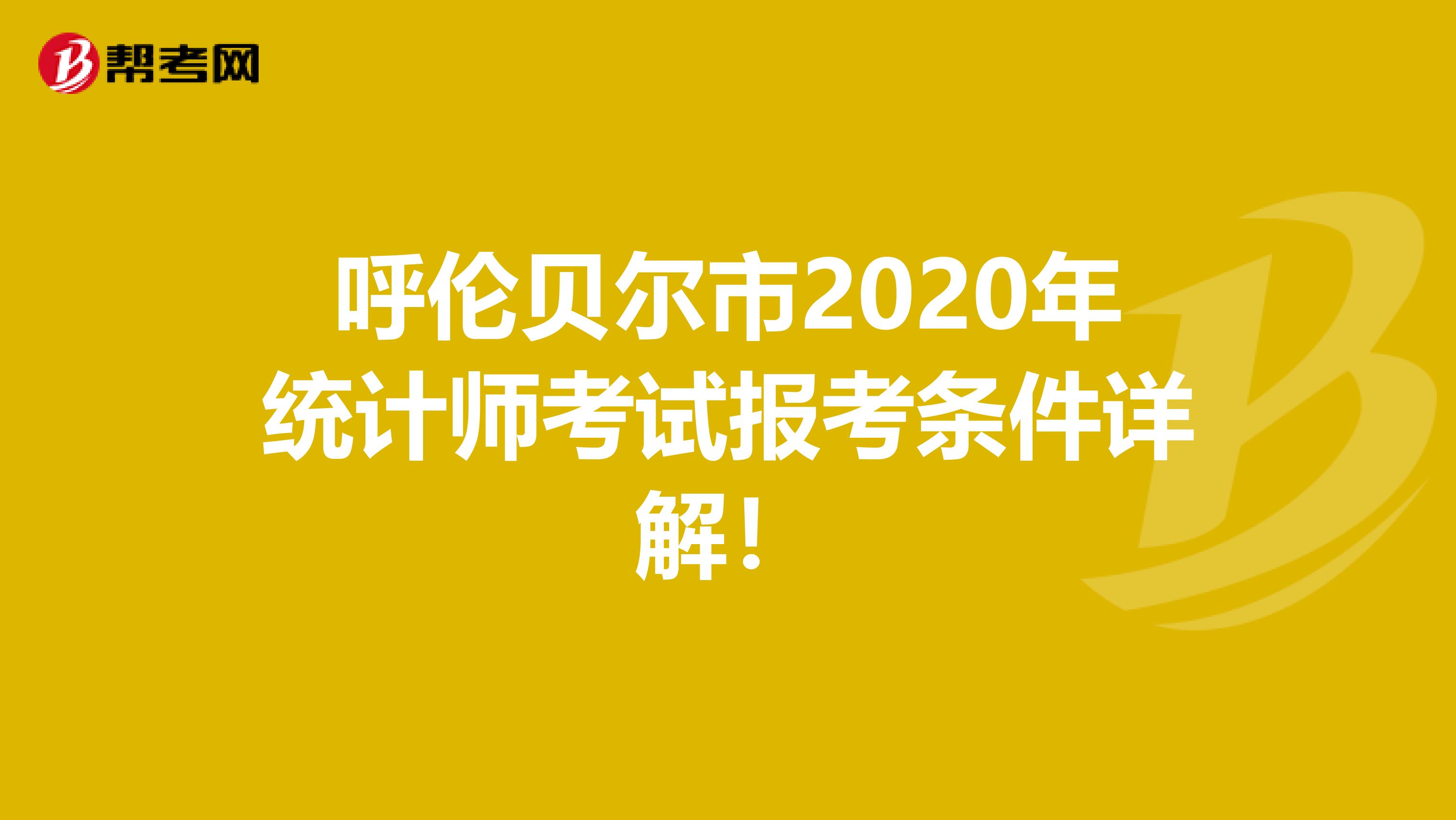 呼伦贝尔市2020年统计师考试报考条件详解！