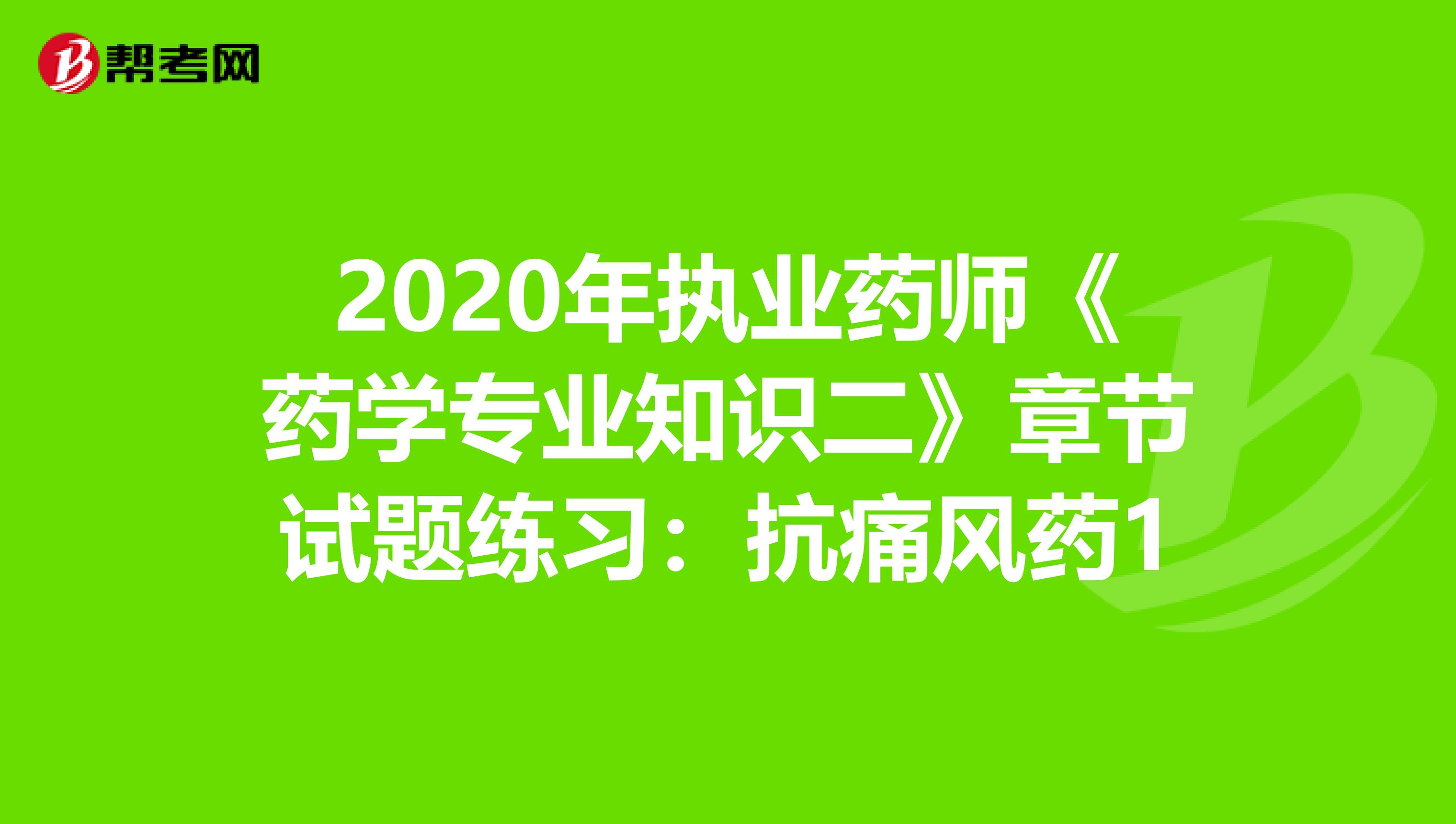 2020年执业药师《药学专业知识二》章节试题练习：抗痛风药1