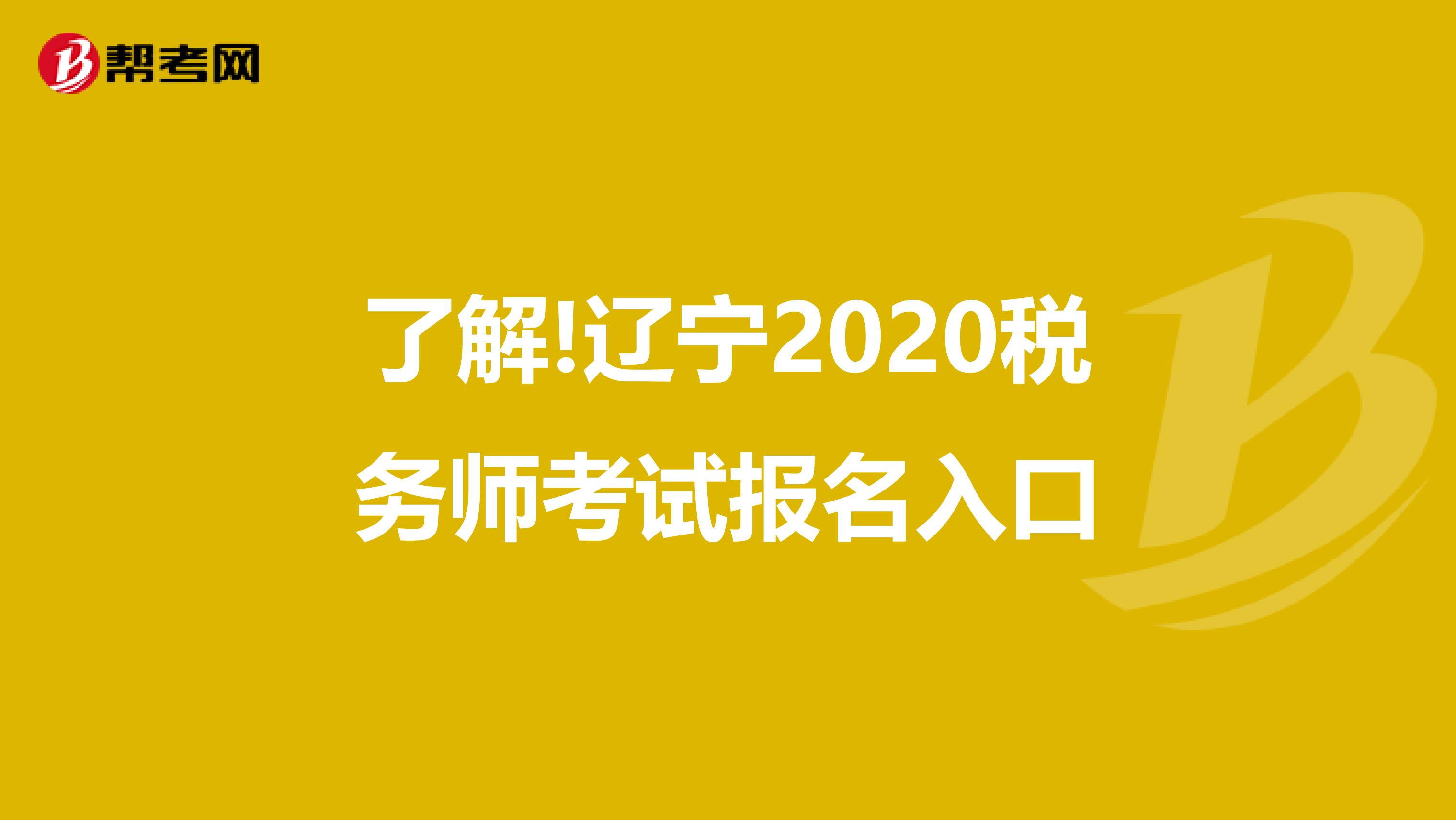 了解!辽宁2020税务师考试报名入口