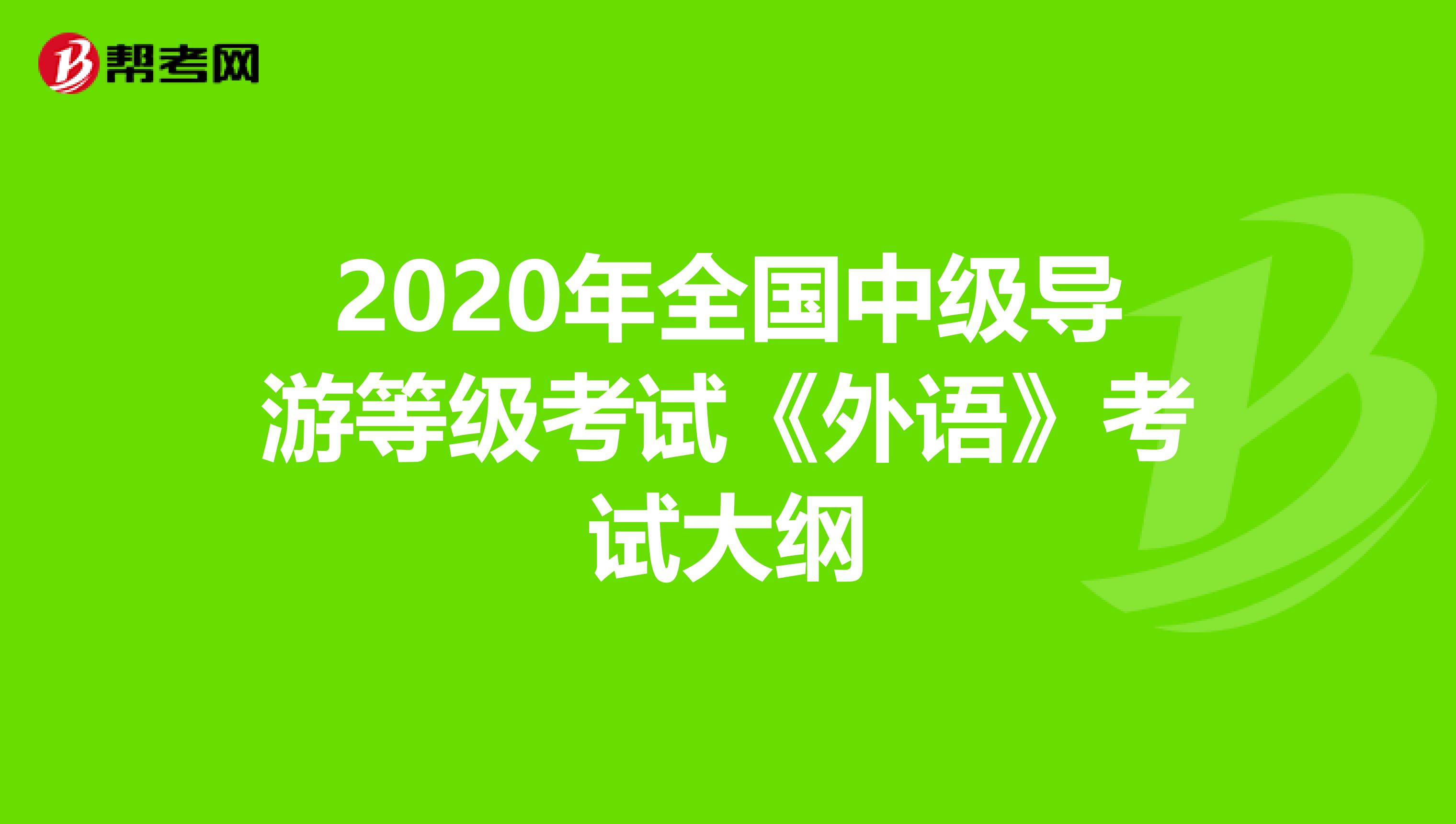 2020年全国中级导游等级考试《外语》考试大纲