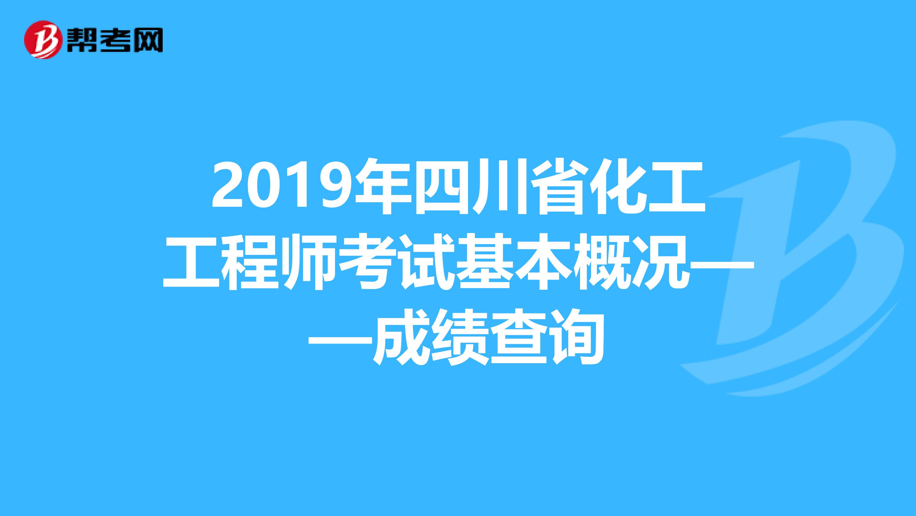 2019年四川省化工工程师考试基本概况——成绩查询