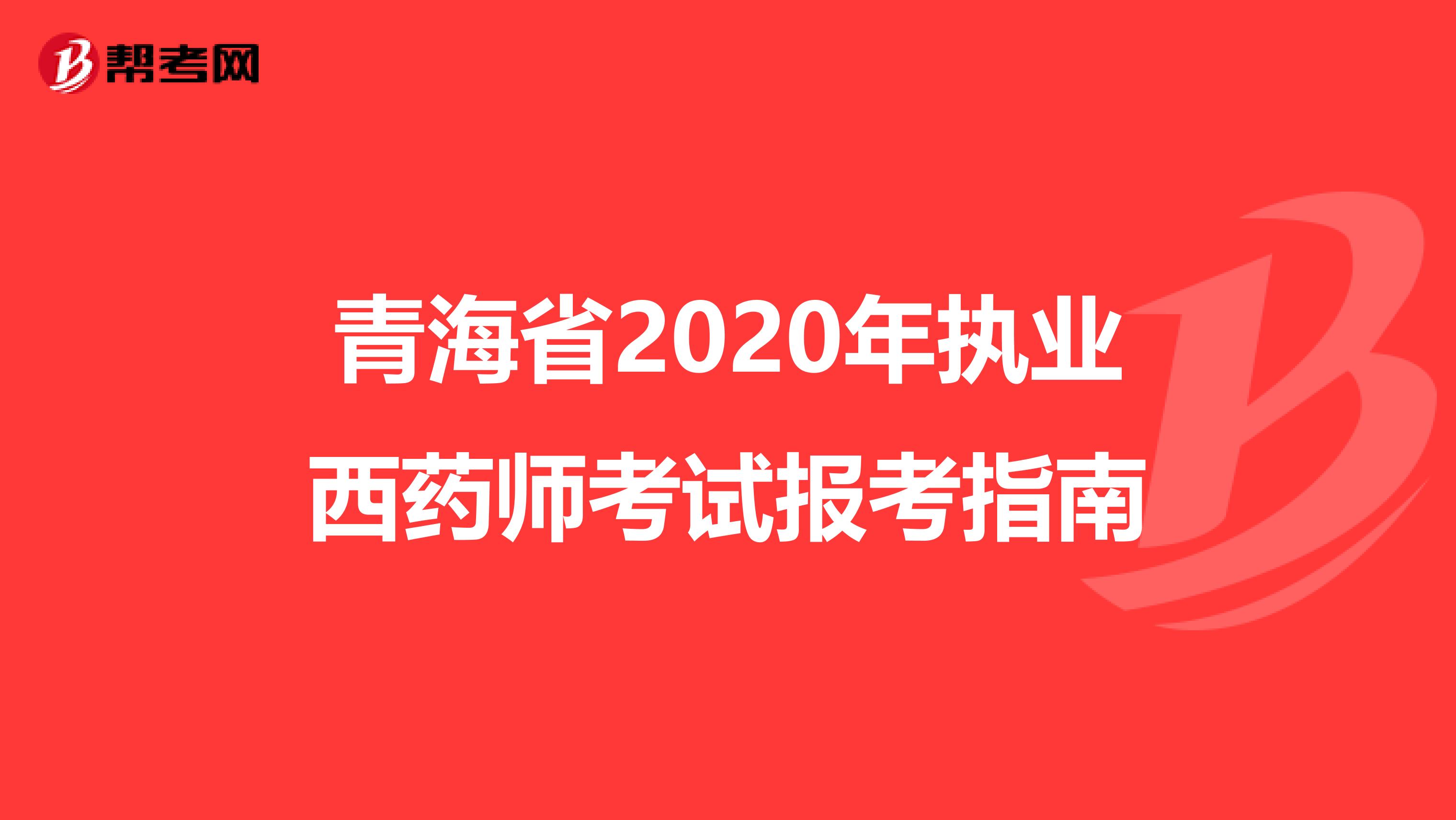 青海省2020年执业西药师考试报考指南