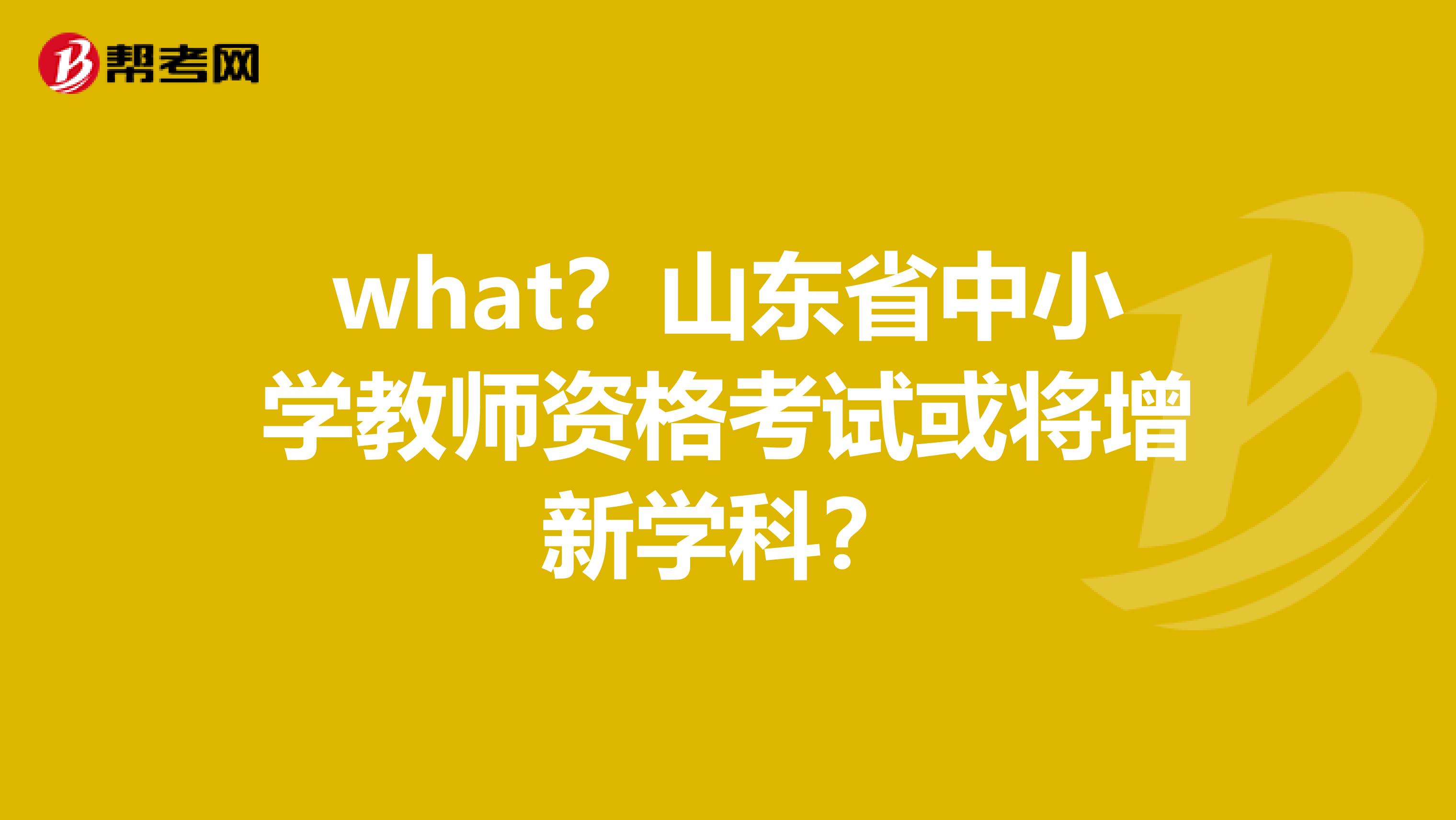 what？山东省中小学教师资格考试或将增新学科？