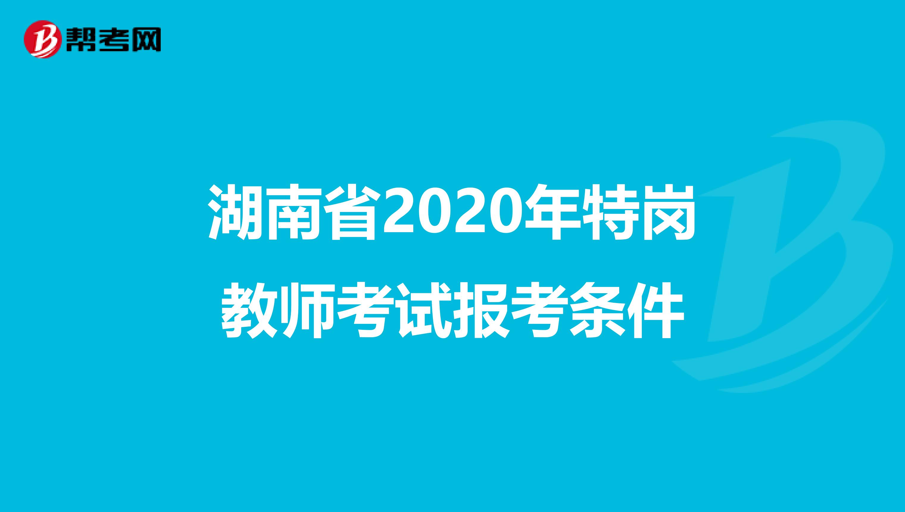 湖南省2020年特岗教师考试报考条件