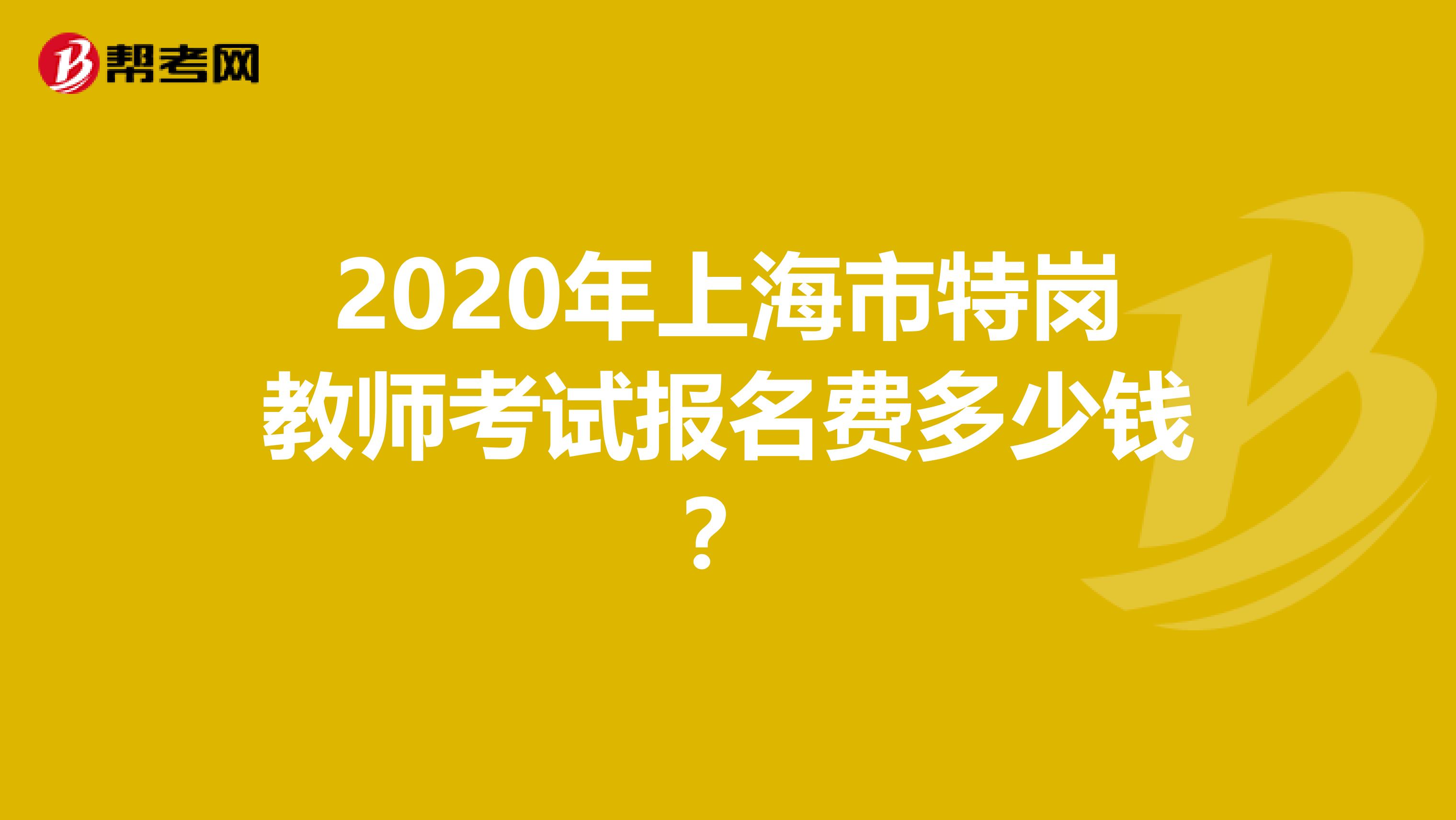 2020年上海市特崗教師考試報名費多少錢？