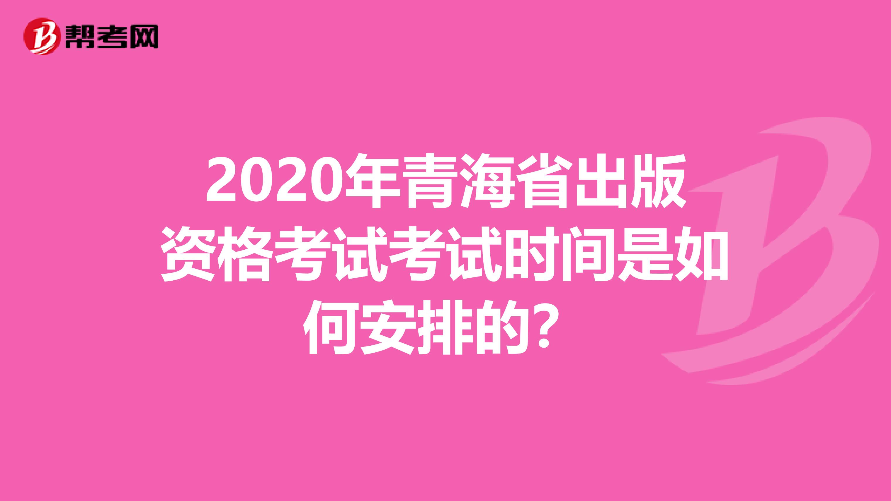 2020年青海省出版资格考试考试时间是如何安排的？