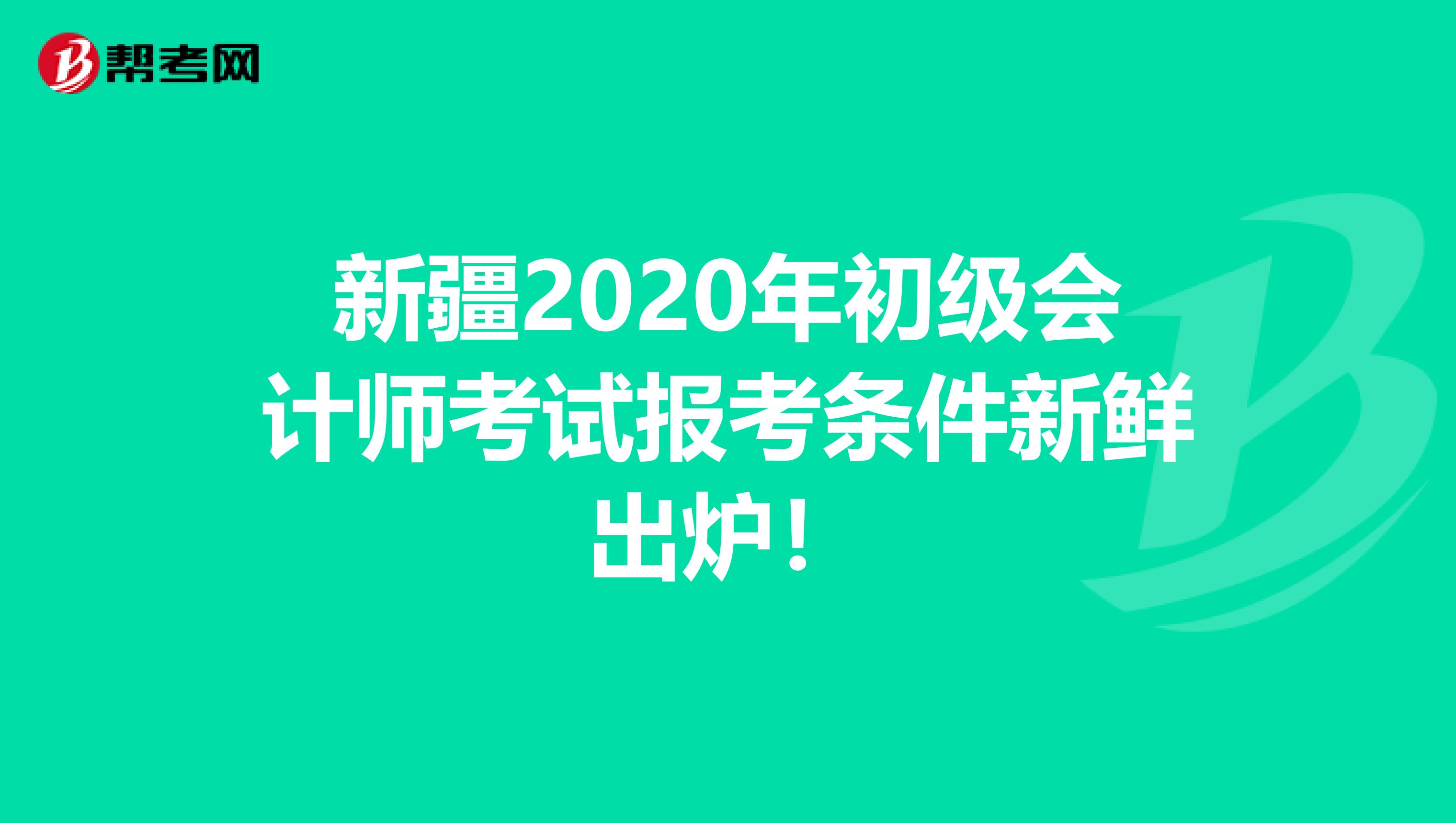 新疆2020年初级会计师考试报考条件新鲜出炉！