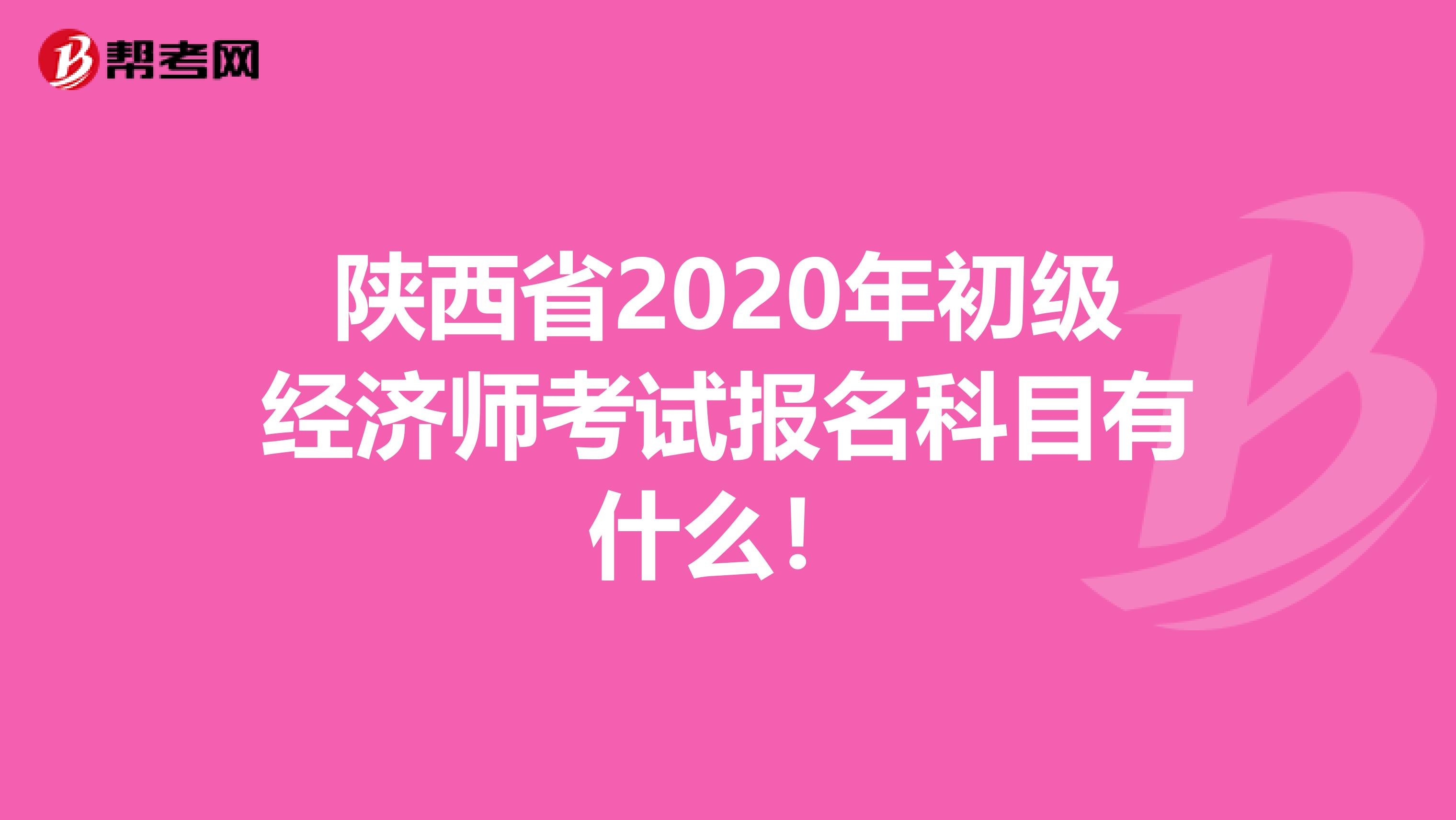 陕西省2020年初级经济师考试报名科目有什么！