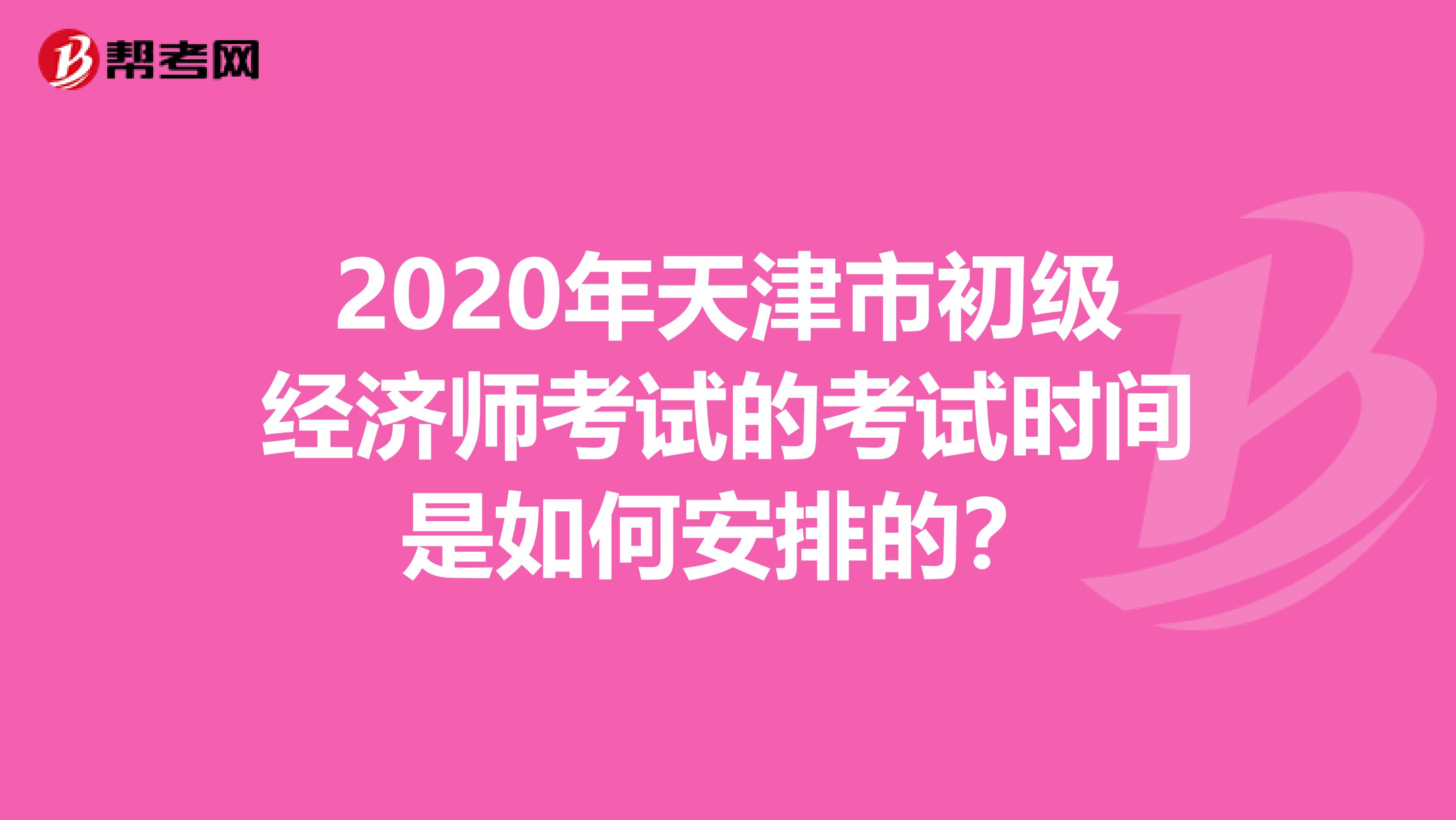 2020年天津市初级经济师考试的考试时间是如何安排的？