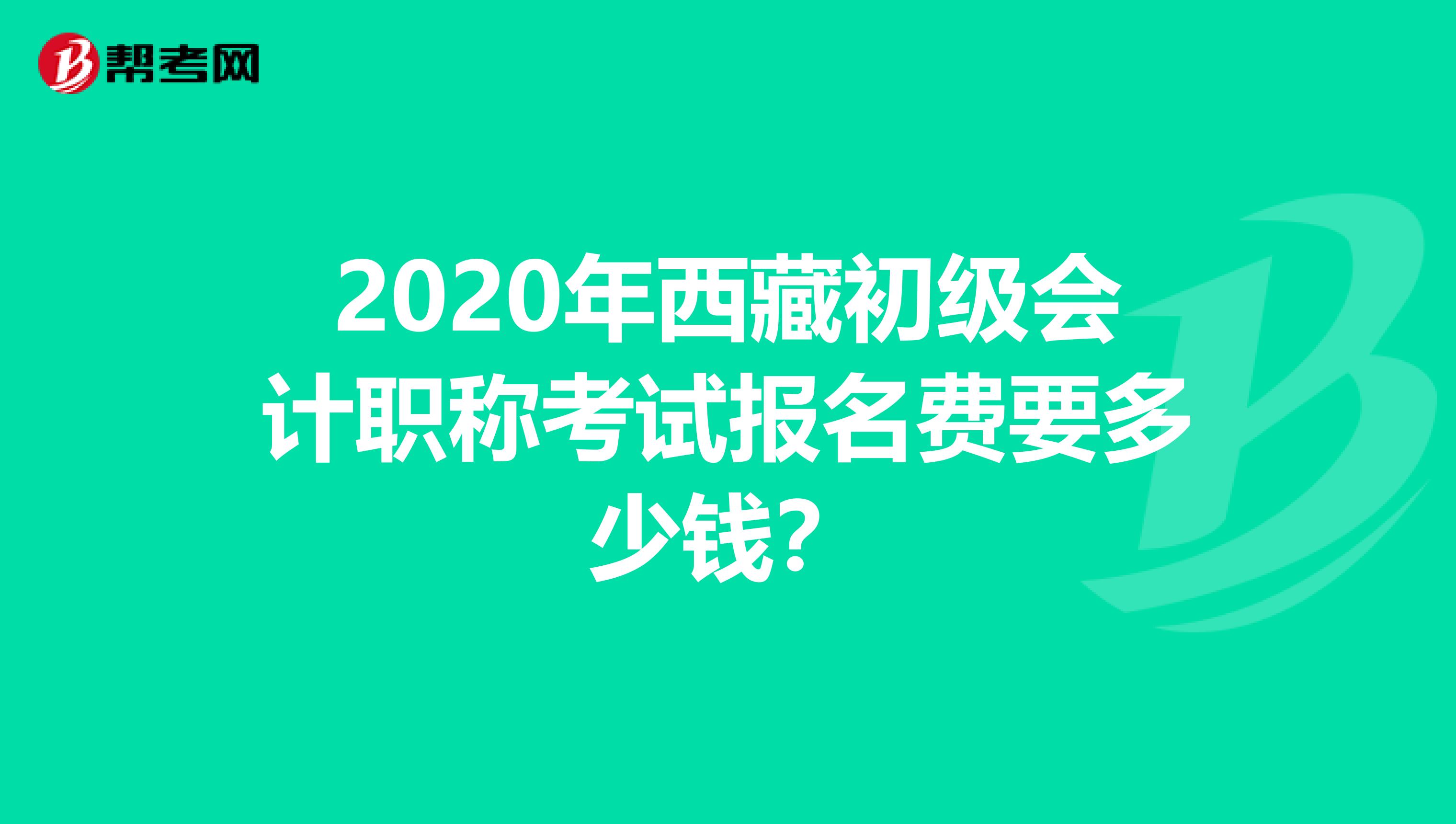 2020年西藏初级会计职称考试报名费要多少钱？