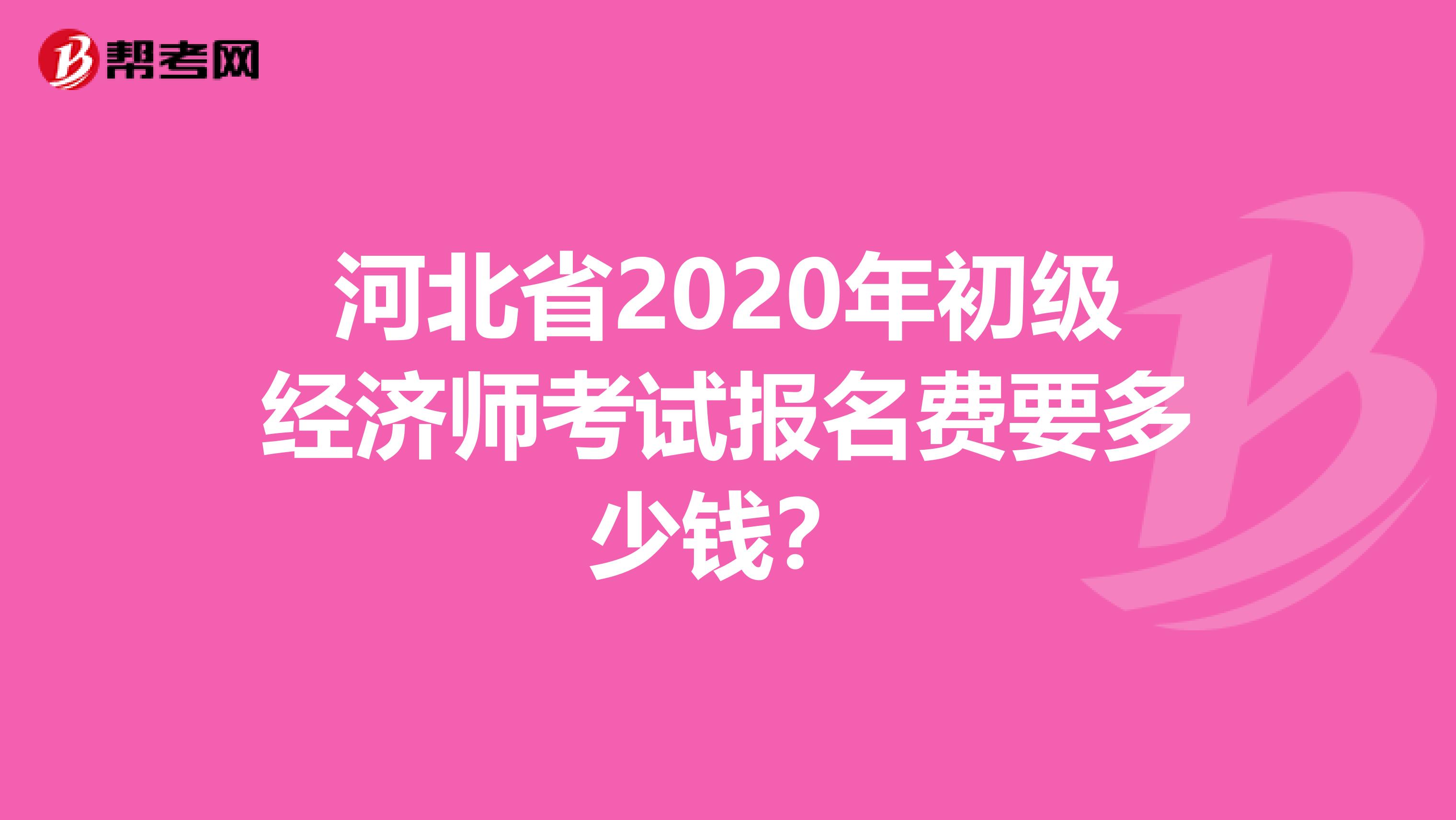 河北省2020年初级经济师考试报名费要多少钱？