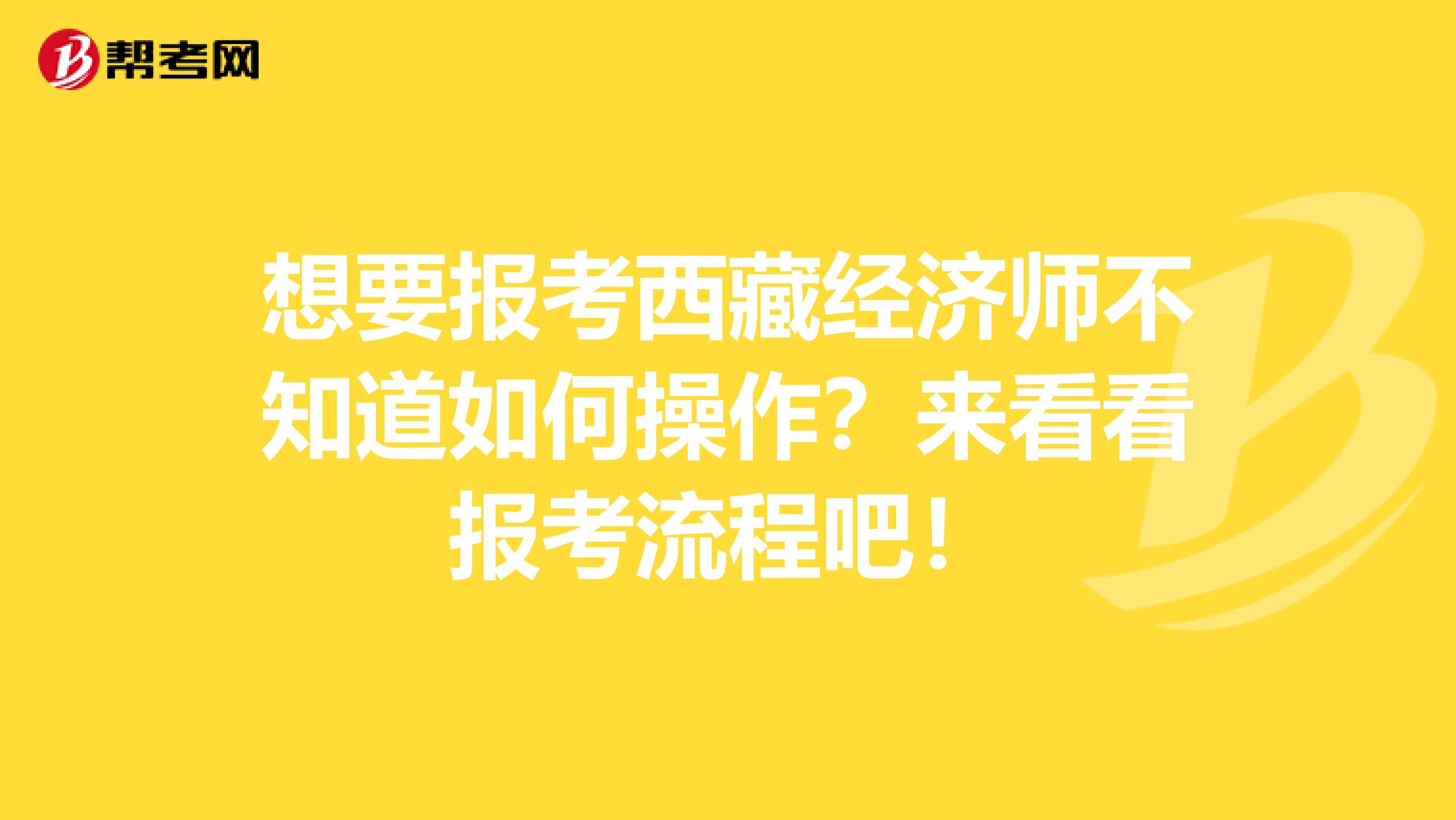 想要报考西藏经济师不知道如何操作？来看看报考流程吧！