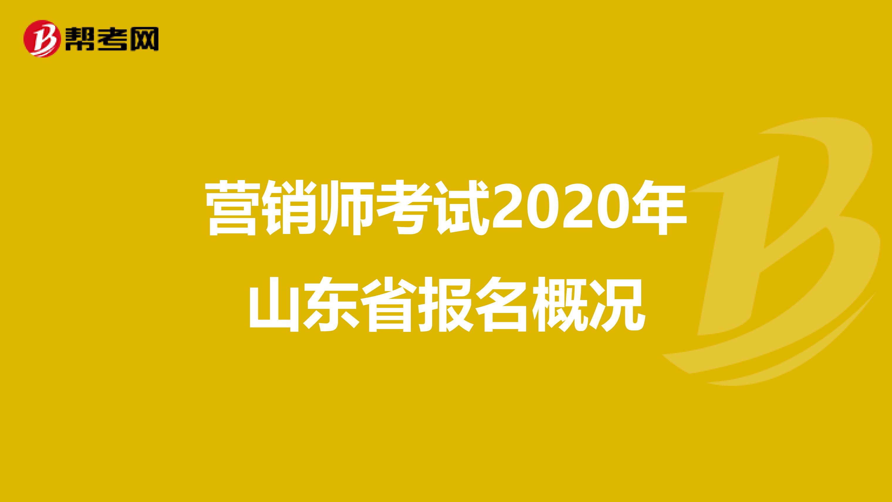 营销师考试2020年山东省报名概况