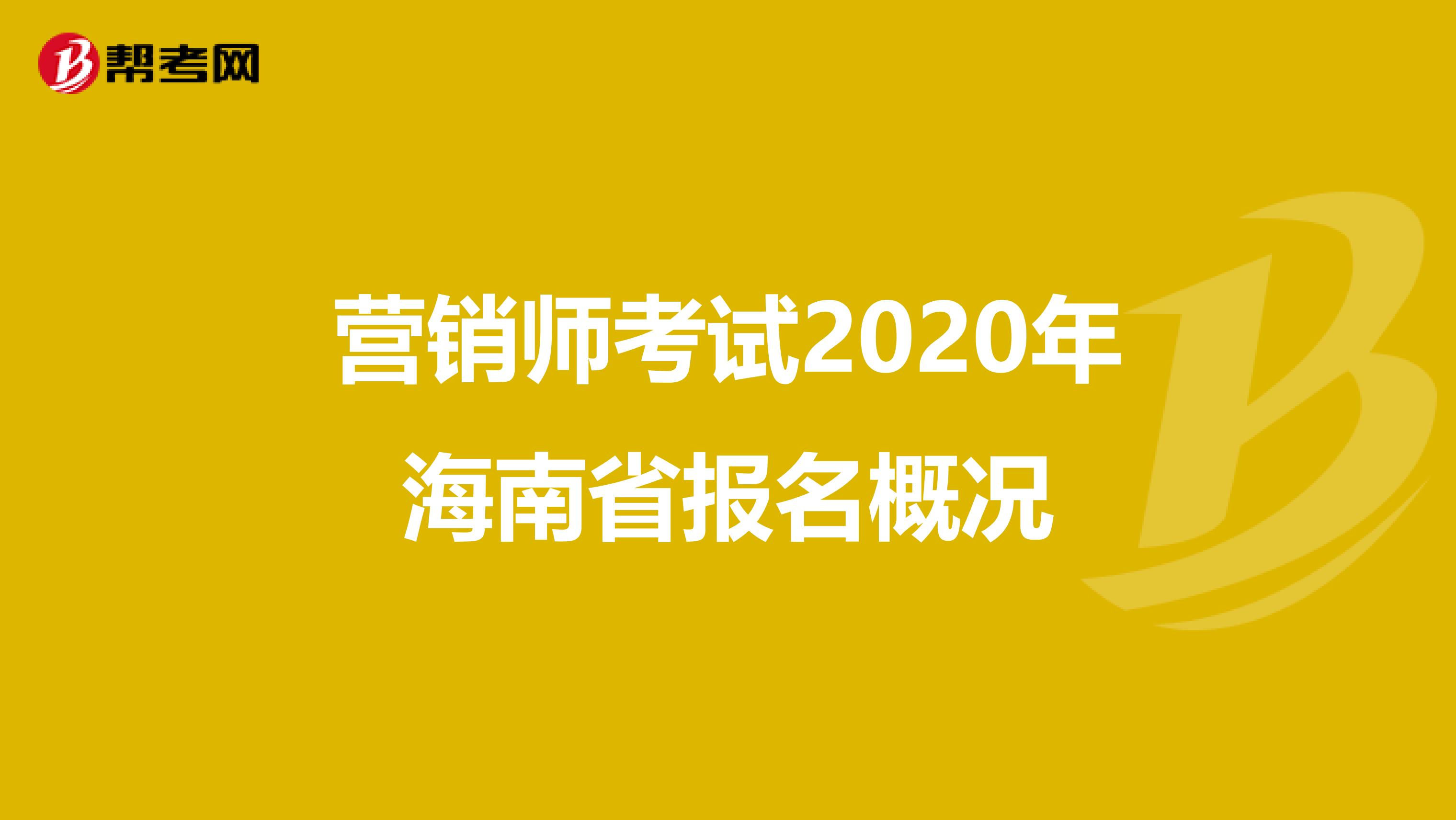 营销师考试2020年海南省报名概况