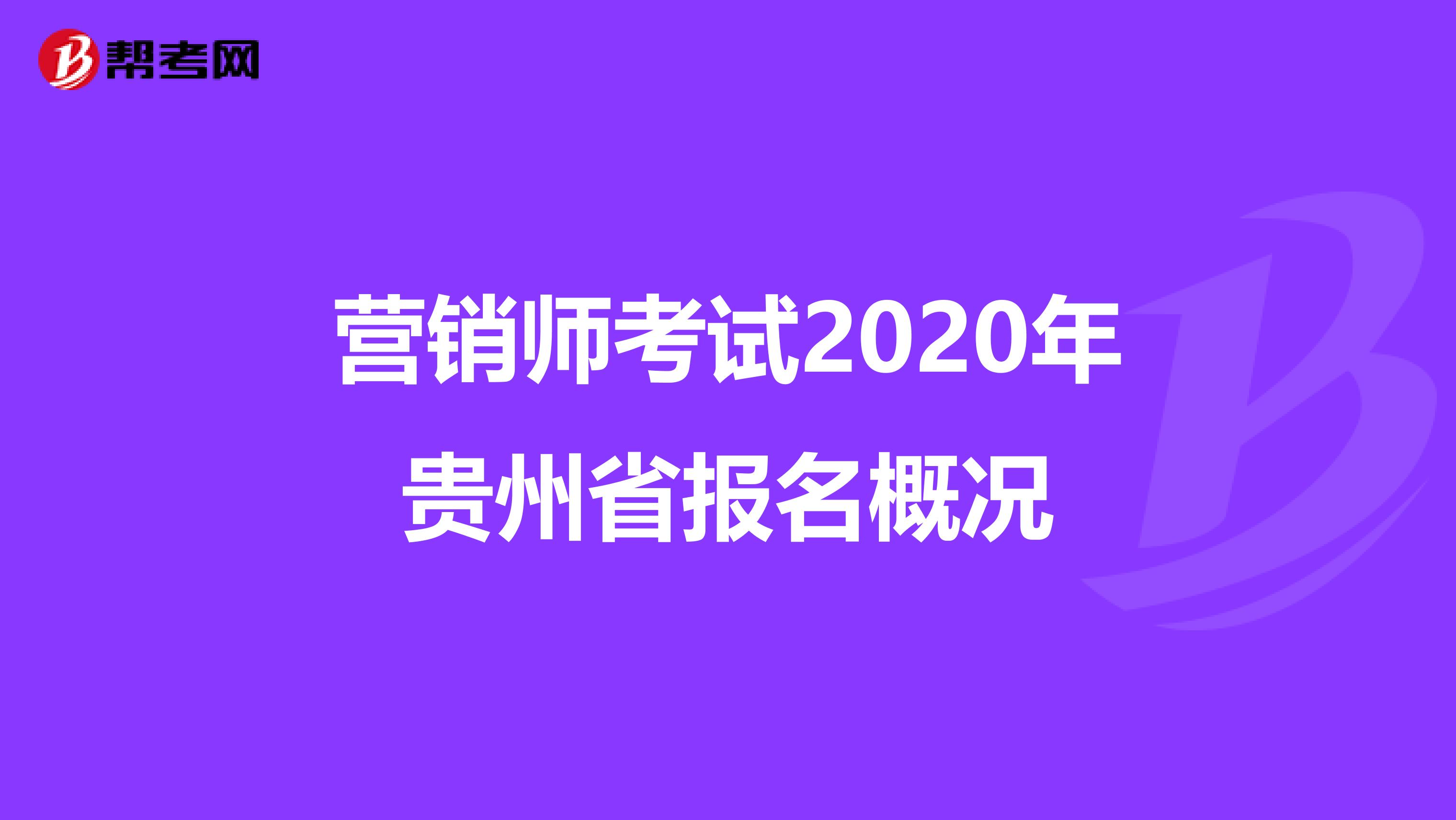 营销师考试2020年贵州省报名概况