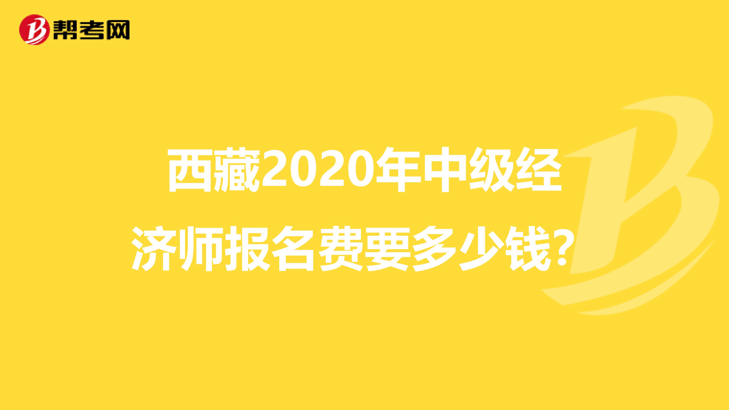 西藏2020年中级经济师报名费要多少钱？