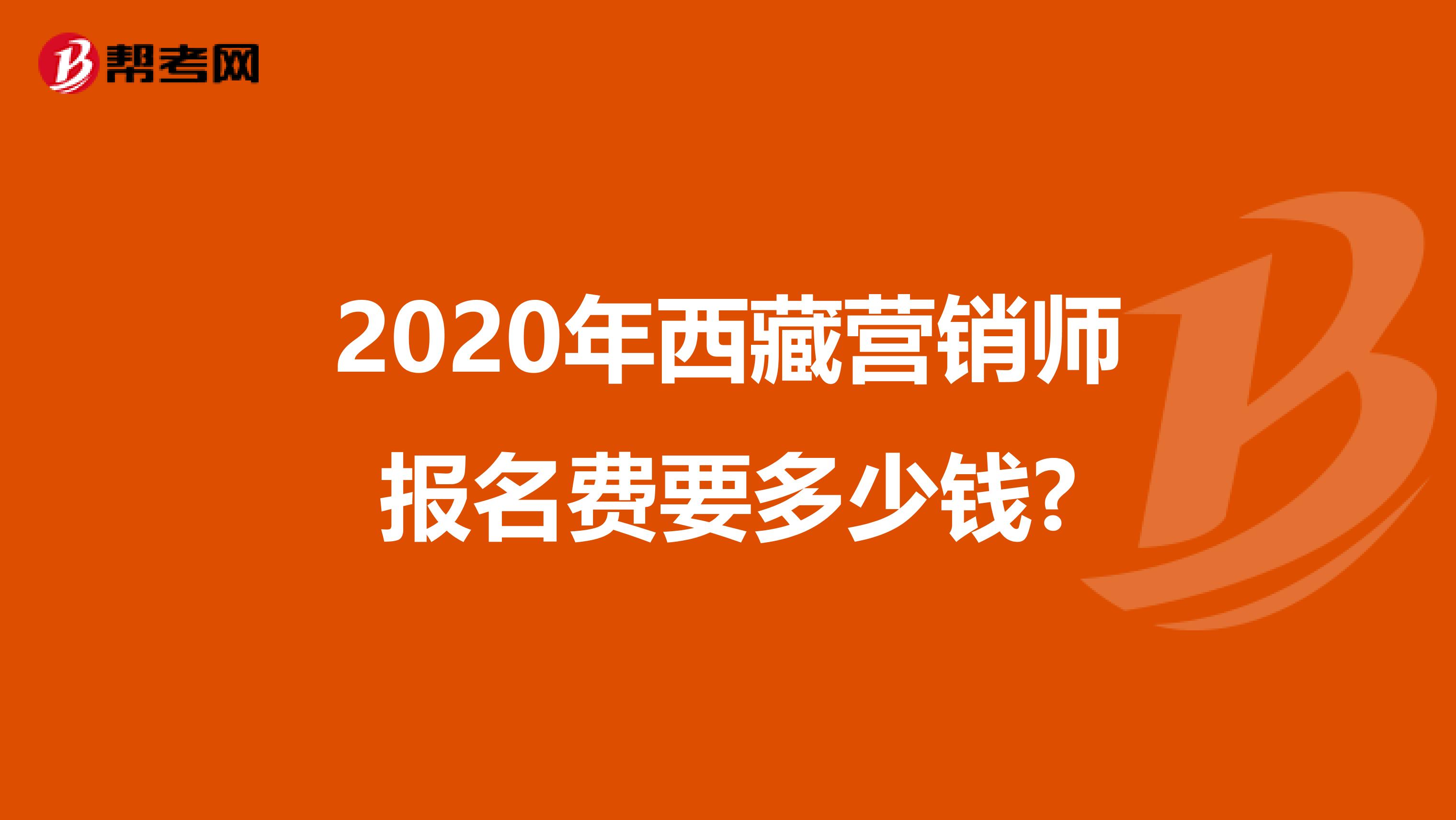 2020年西藏營銷師報名費要多少錢?