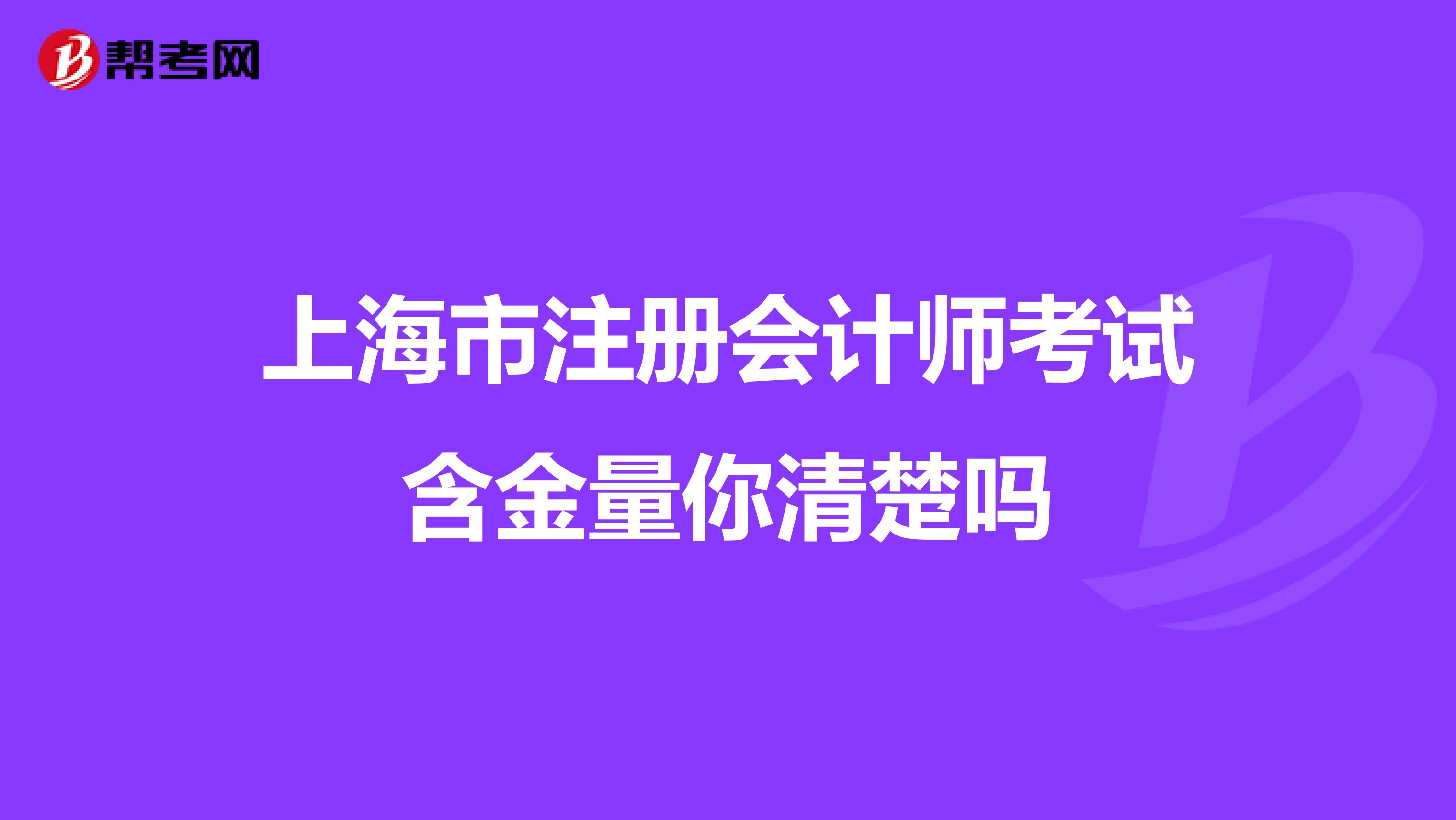 上海市注冊會計(jì)師考試含金量你清楚嗎
