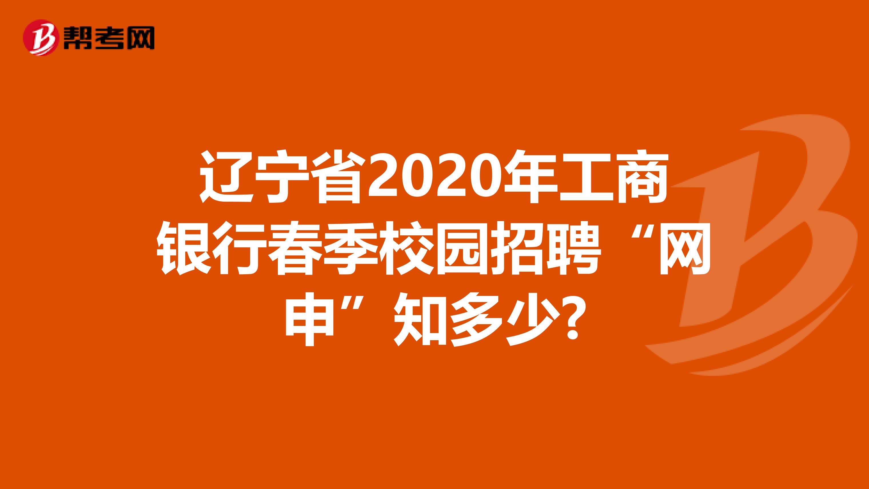 辽宁省2020年工商银行春季校园招聘“网申”知多少?