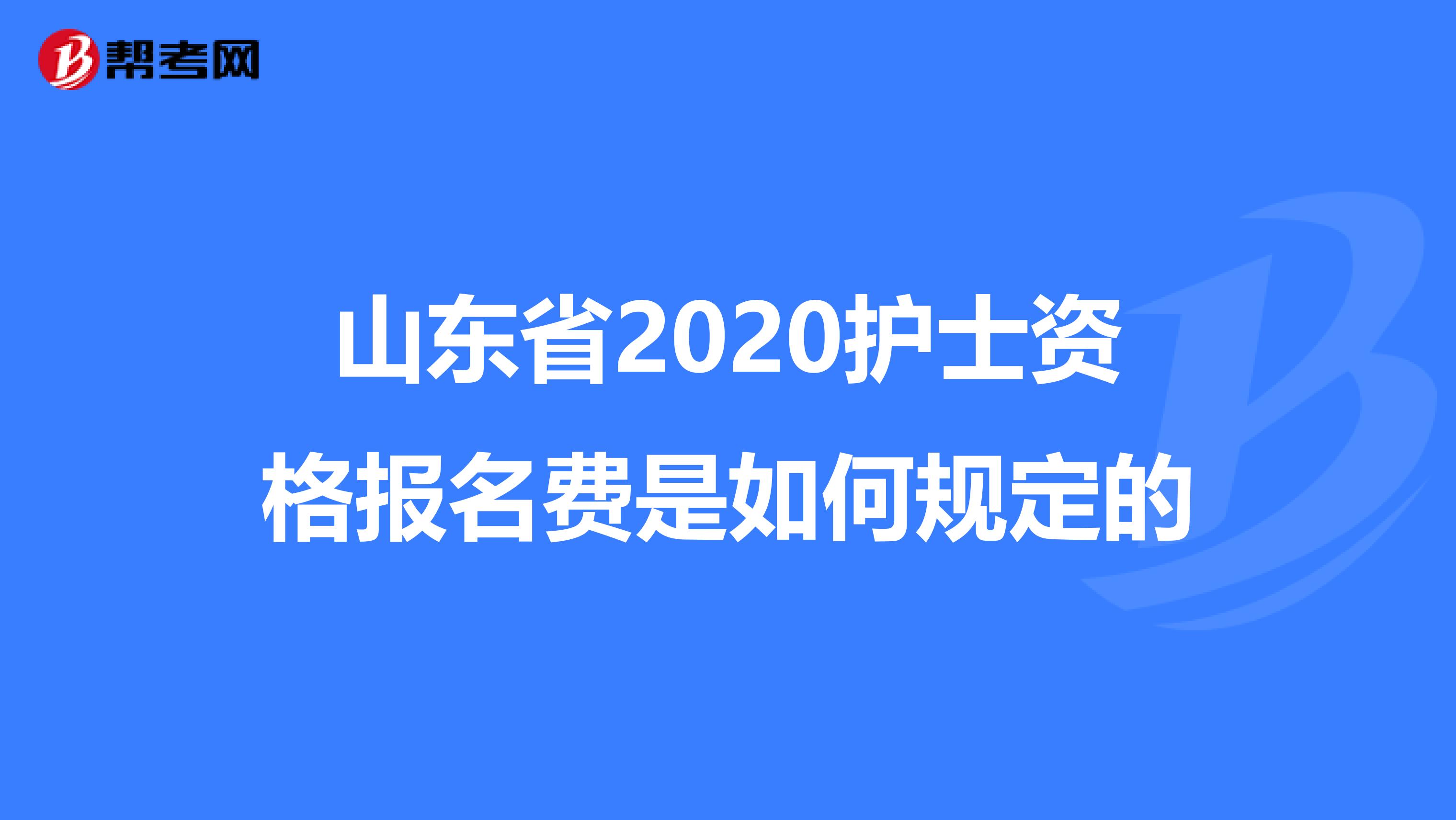 山东省2020护士资格报名费是如何规定的