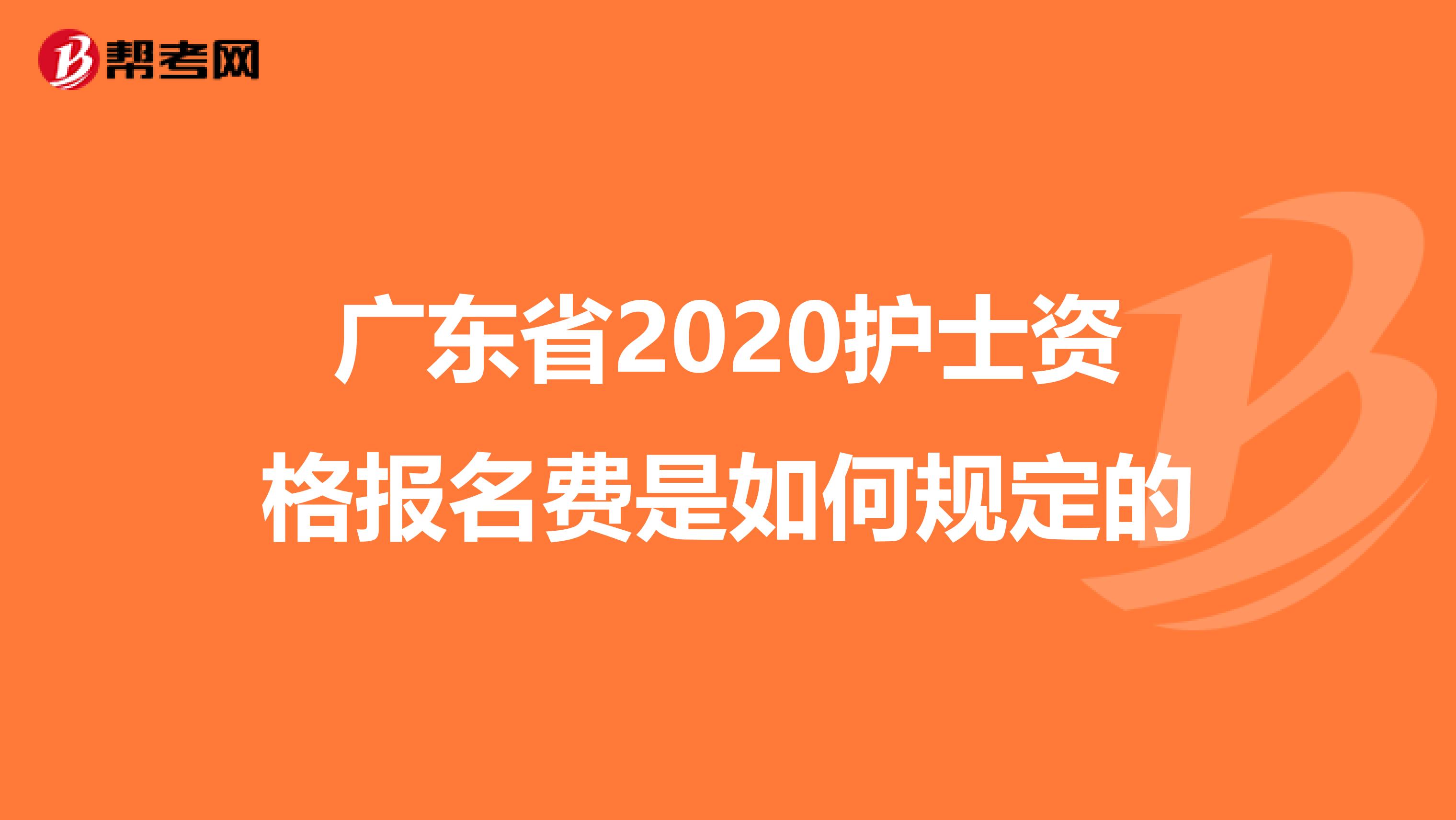 广东省2020护士资格报名费是如何规定的