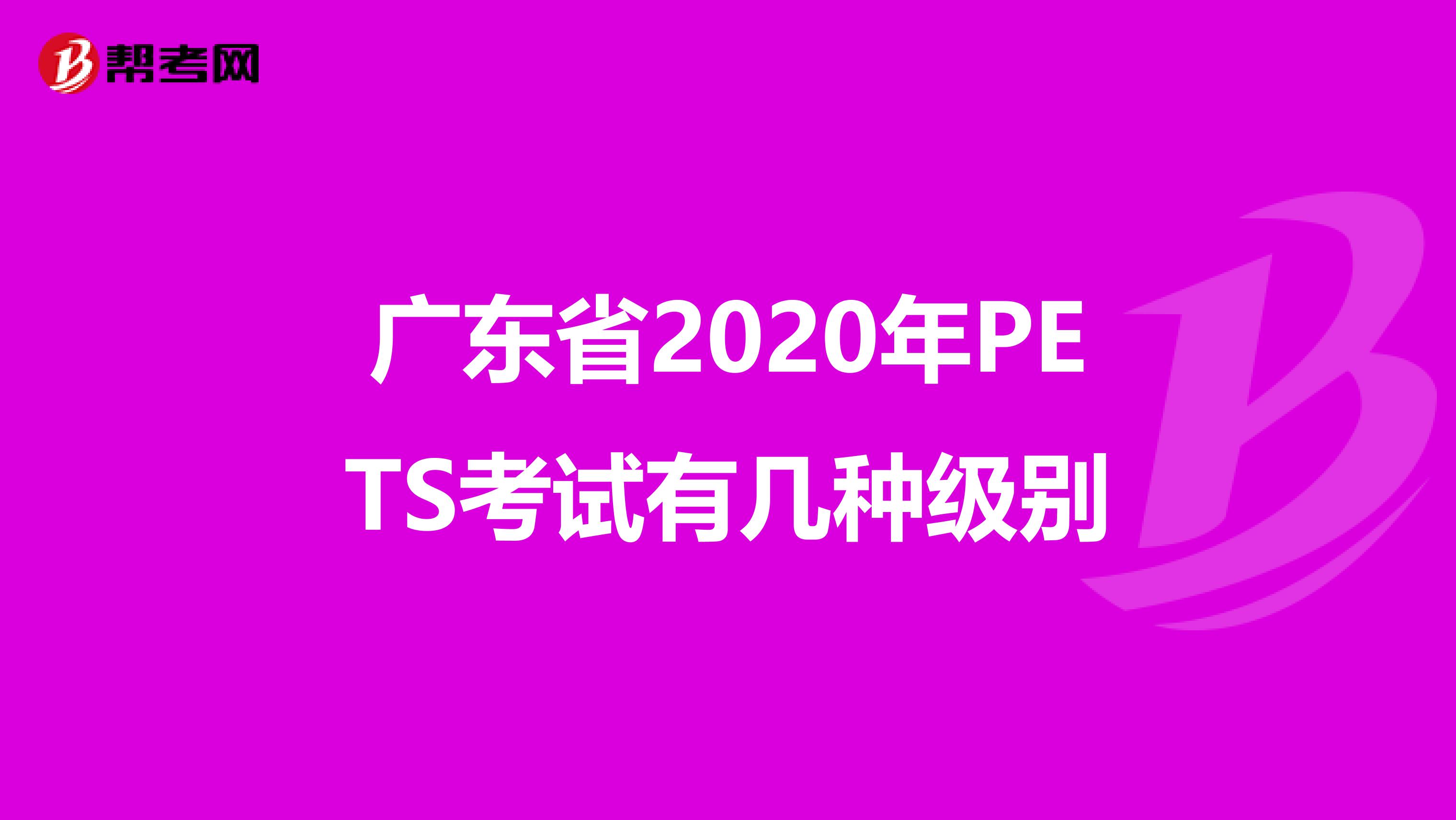 广东省2020年PETS考试有几种级别