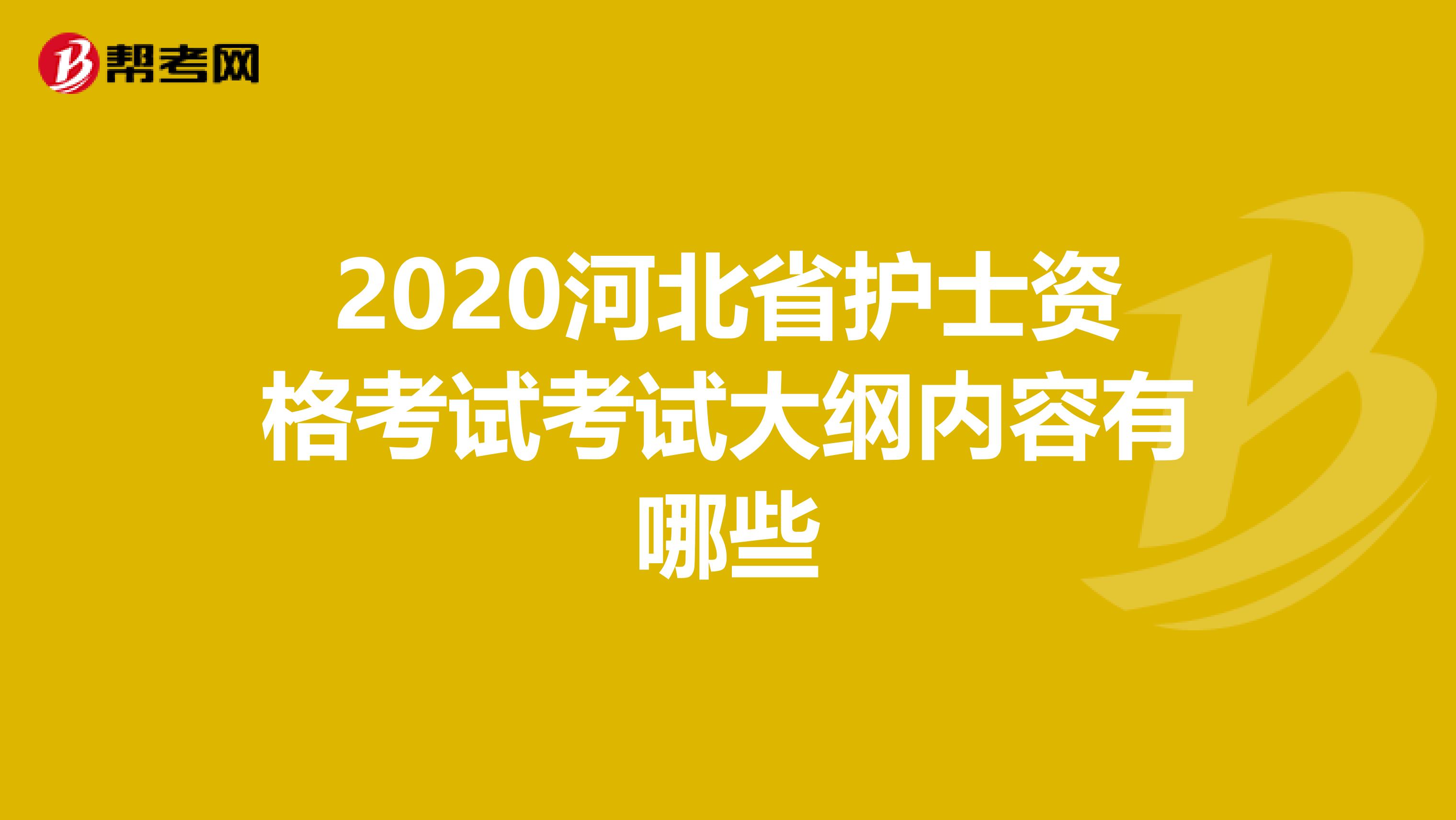 2020河北省護士資格考試考試大綱內容有哪些