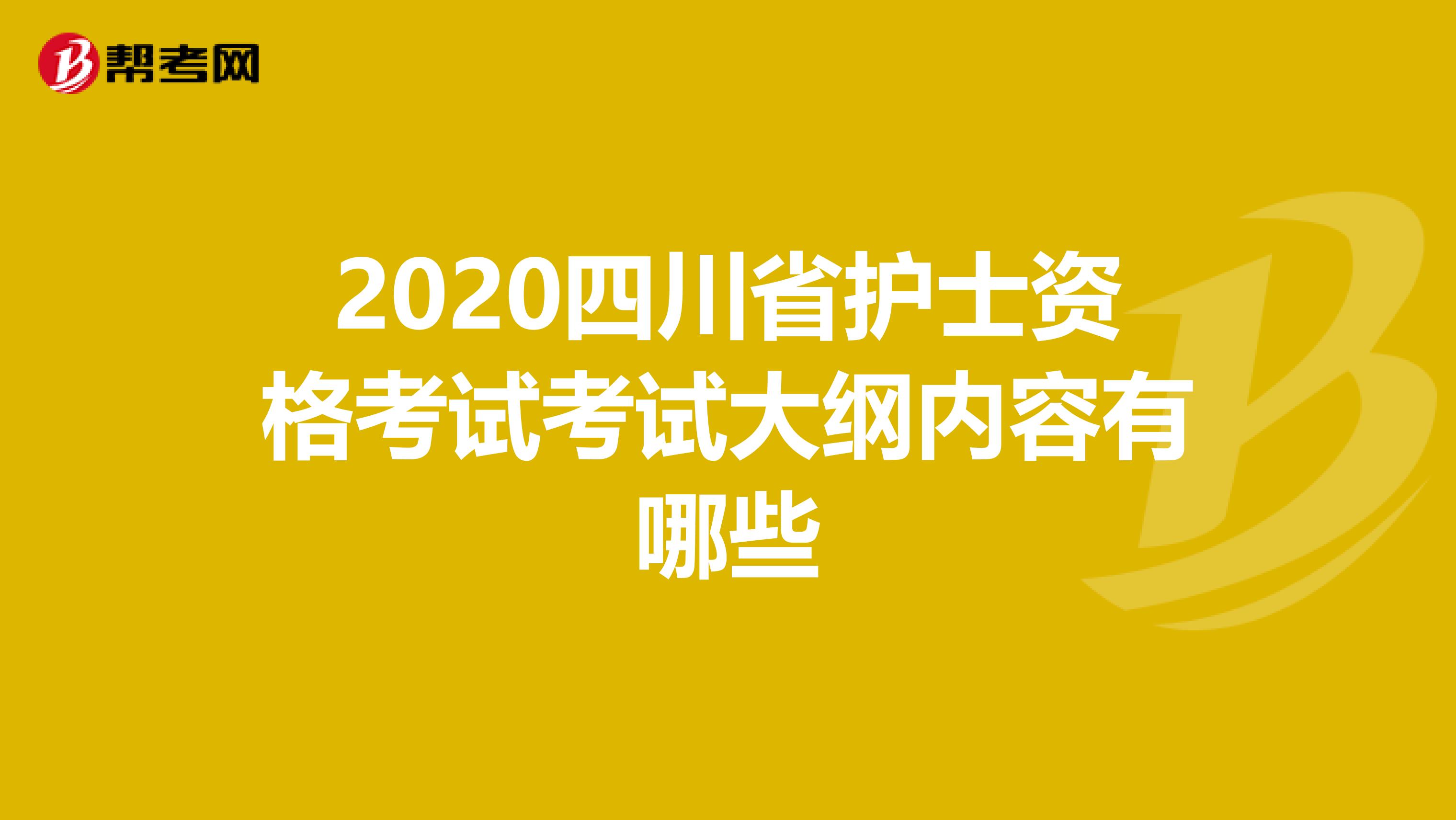 2020四川省护士资格考试考试大纲内容有哪些