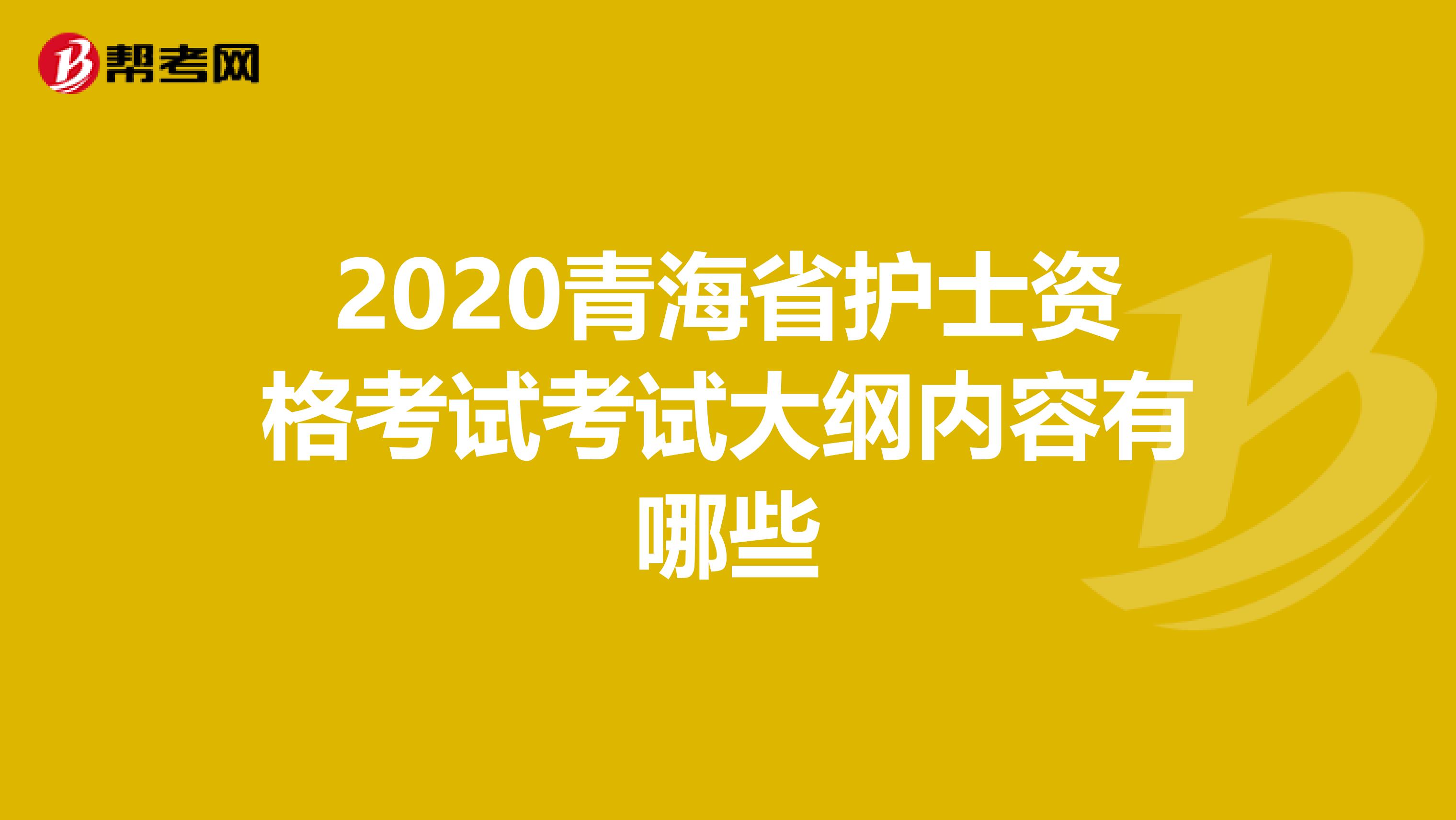 2020青海省护士资格考试考试大纲内容有哪些