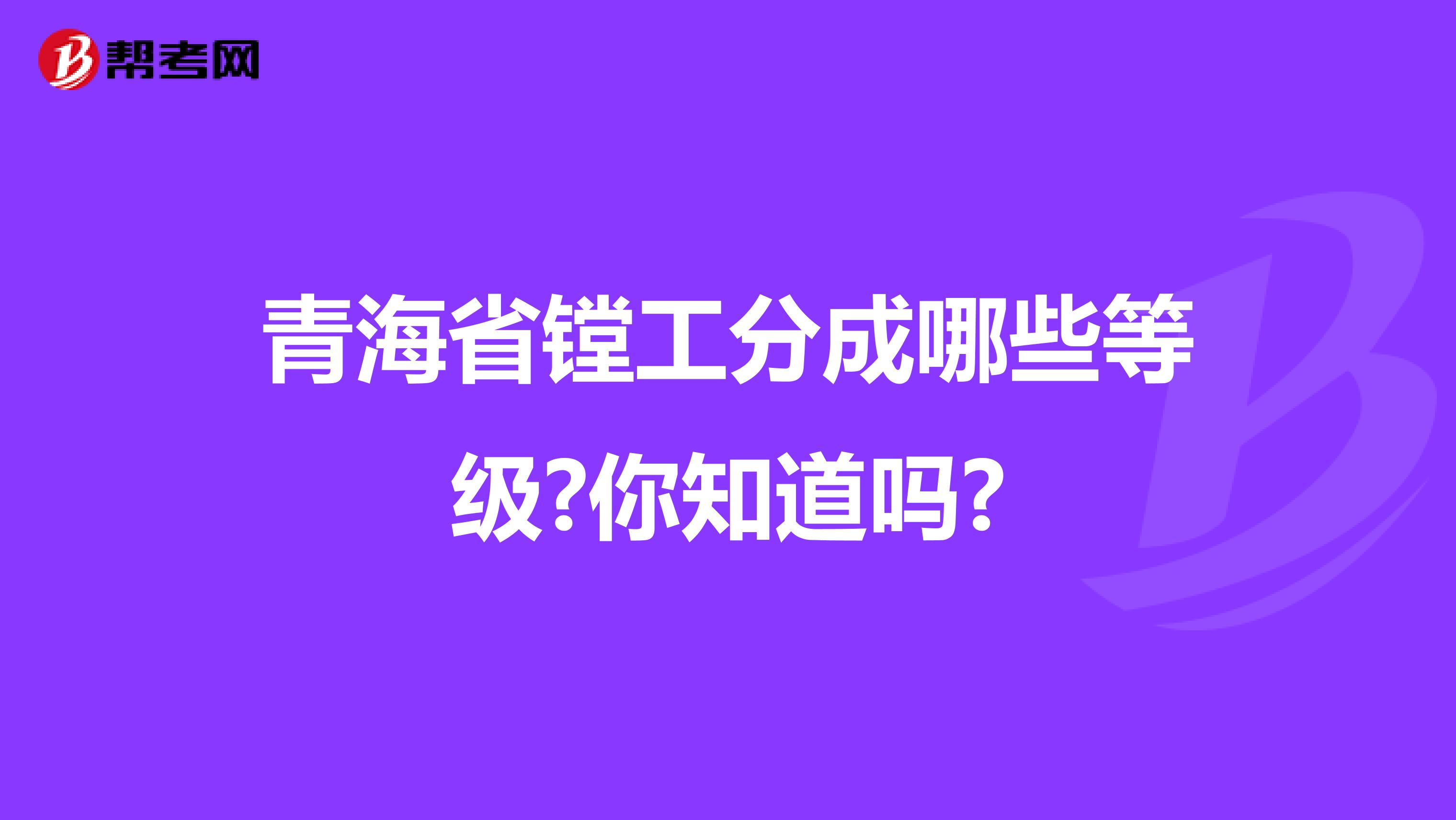 青海省镗工分成哪些等级?你知道吗?