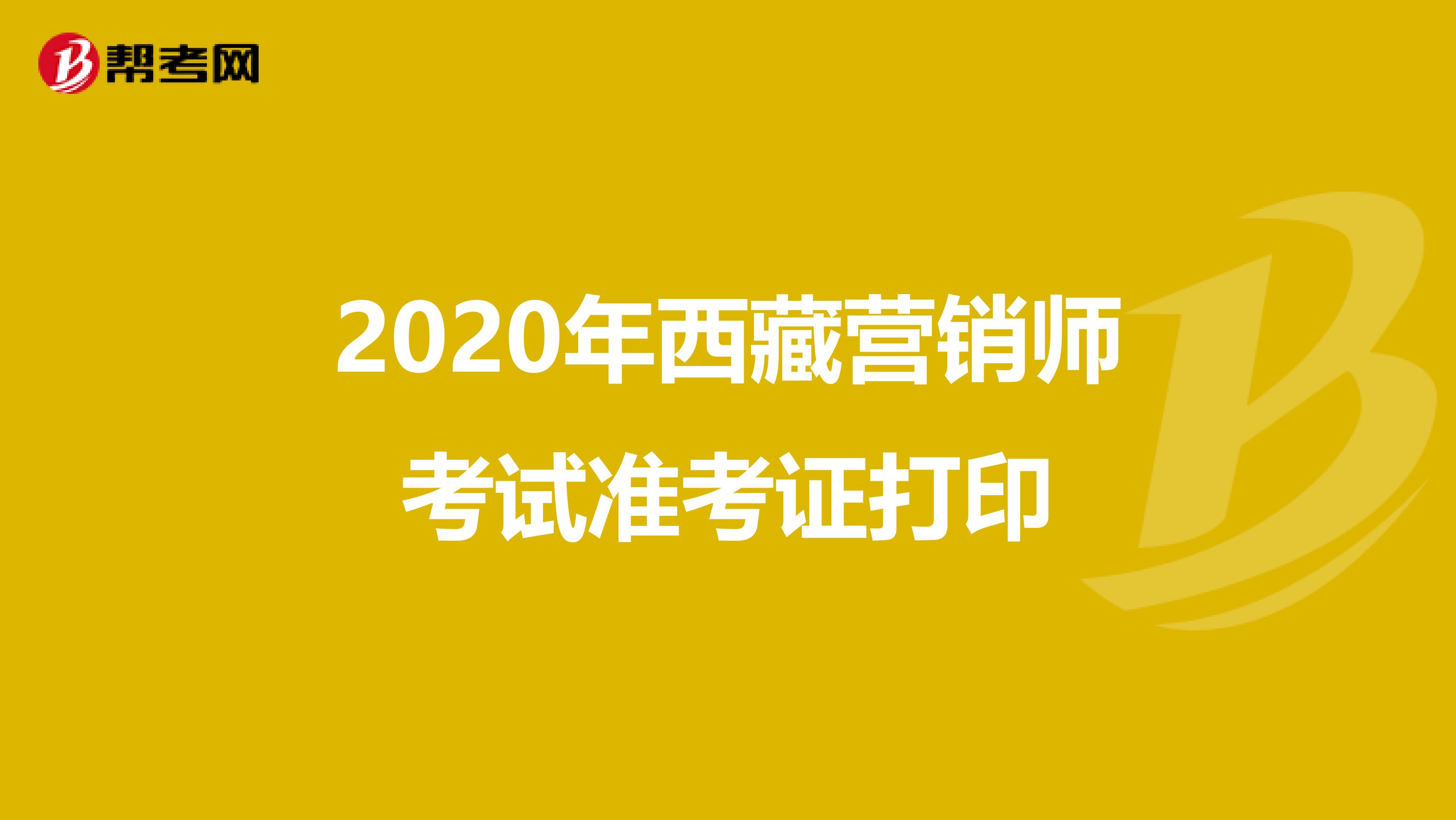2020年西藏营销师考试准考证打印