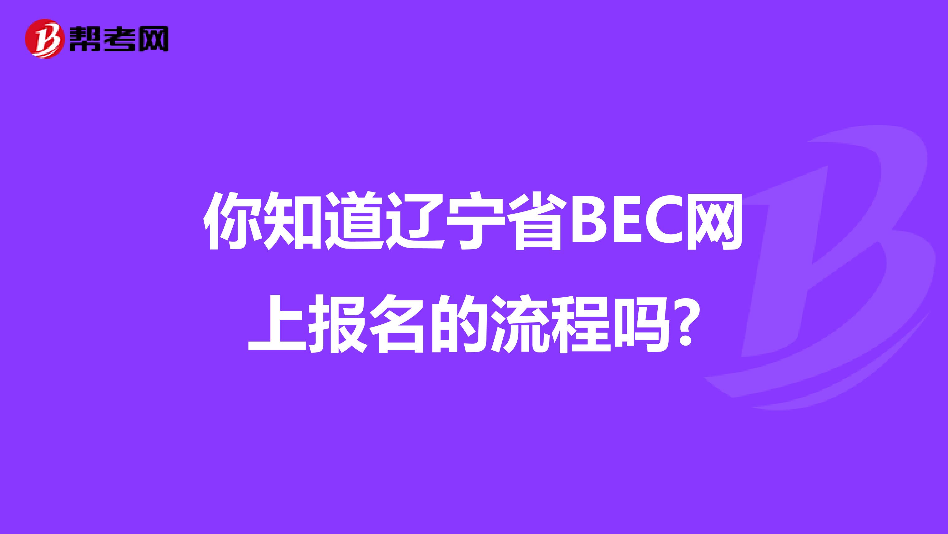 你知道辽宁省BEC网上报名的流程吗?