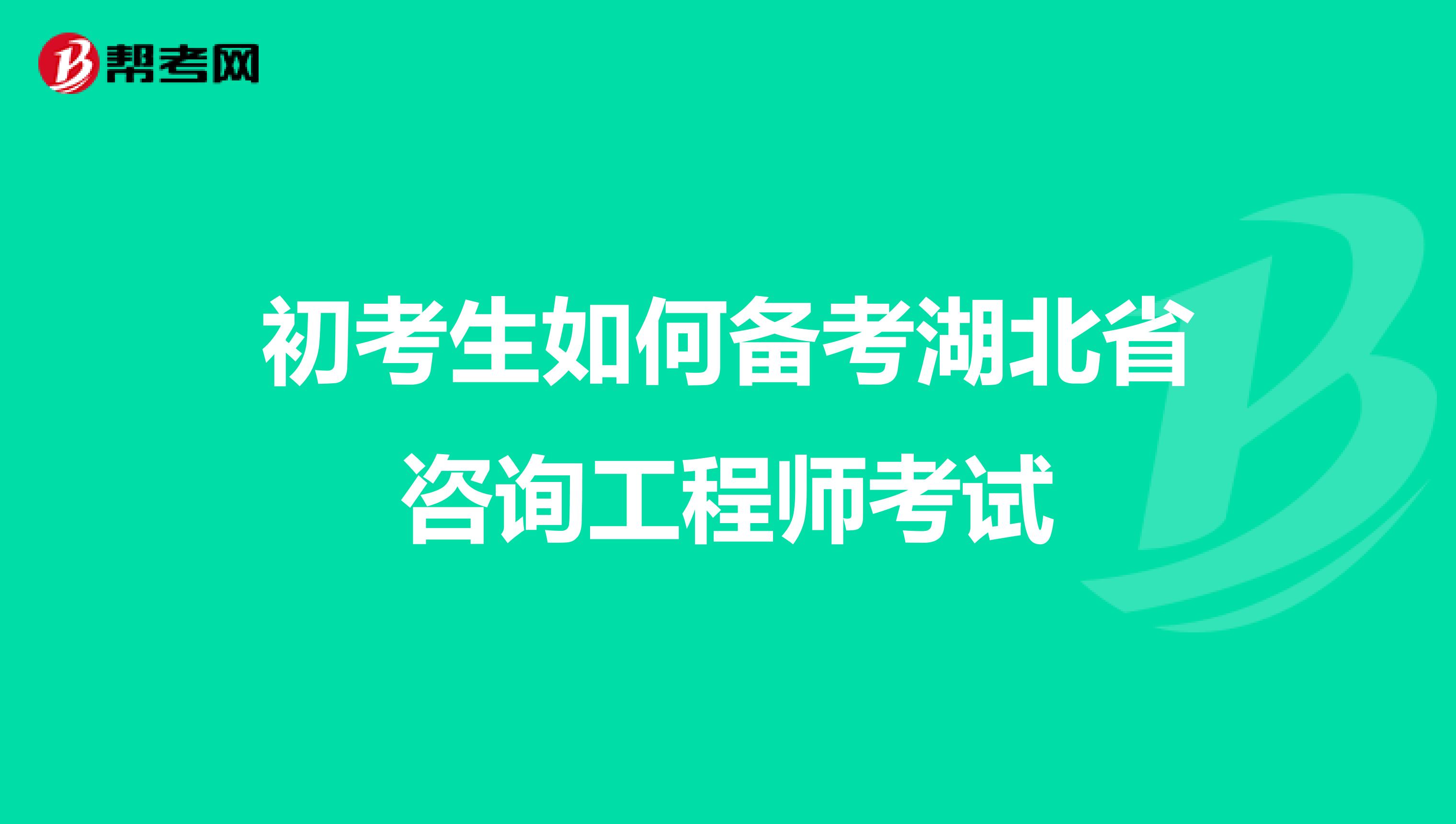 初考生如何备考湖北省咨询工程师考试