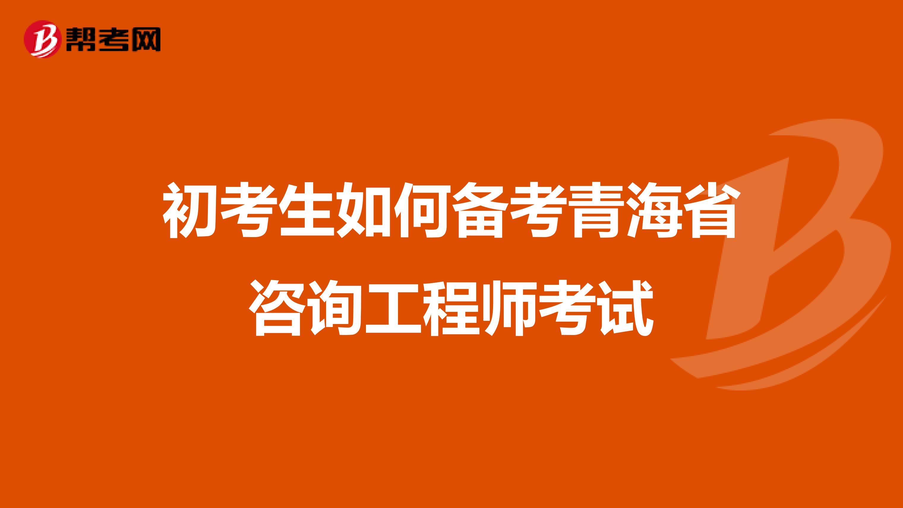 初考生如何备考青海省咨询工程师考试
