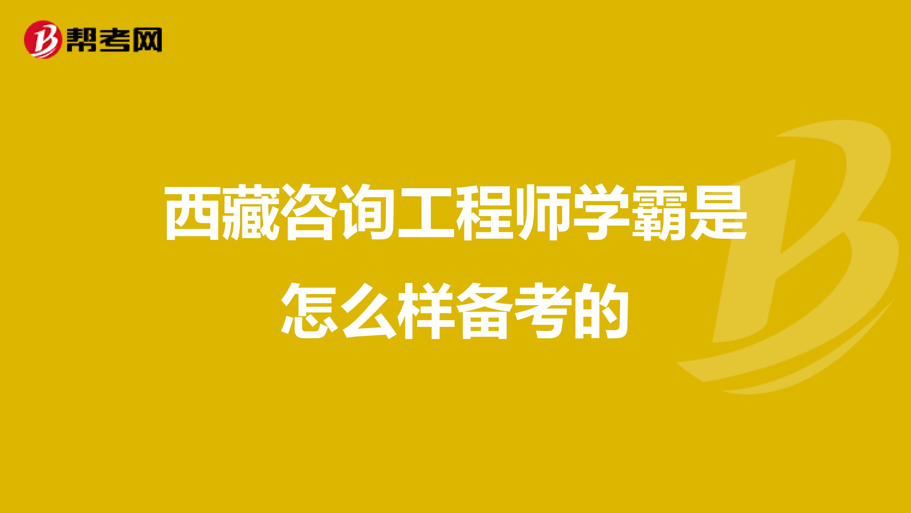 西藏咨询工程师学霸是怎么样备考的